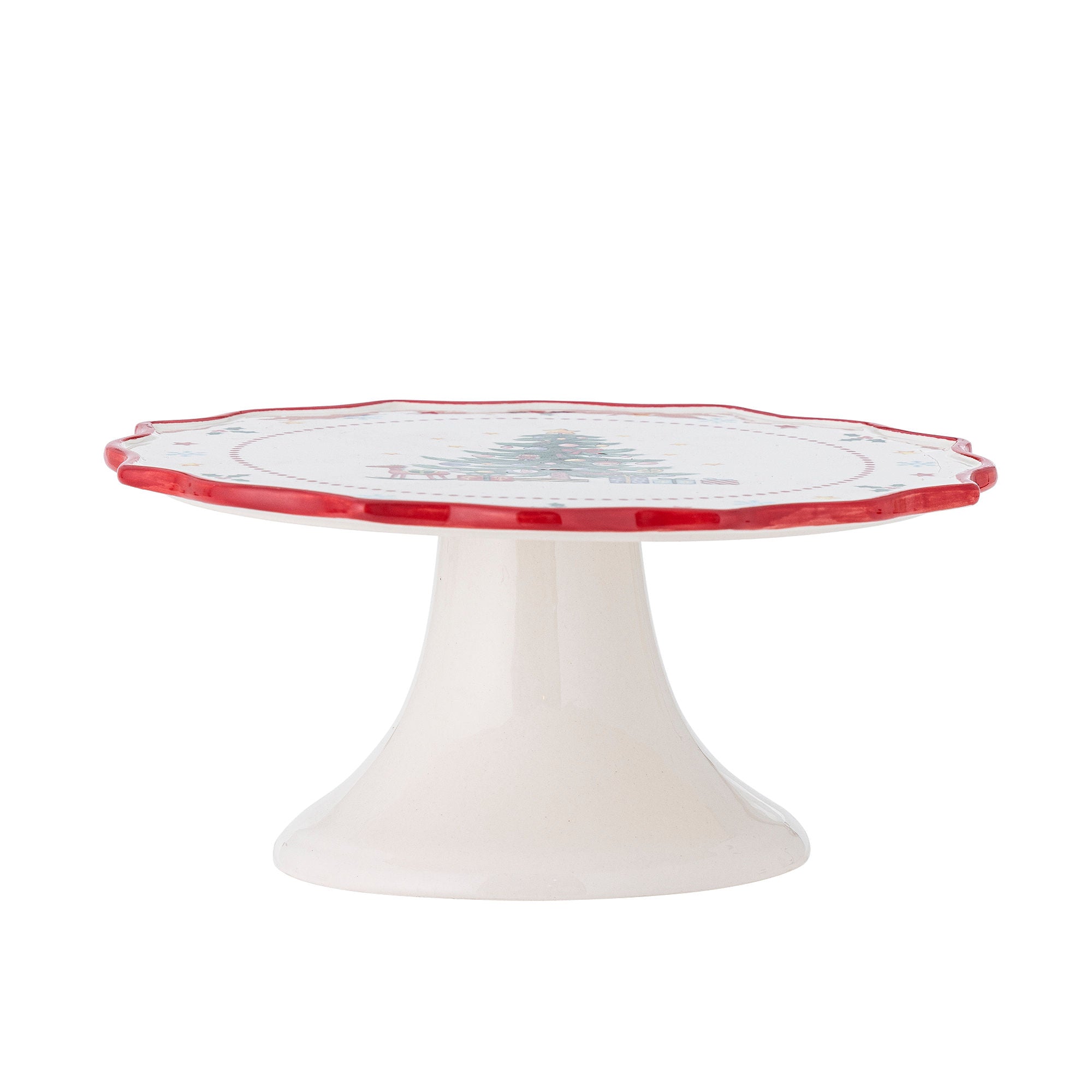 Prato de bolo ingênuo de Bloomingville, vermelho, cerâmica