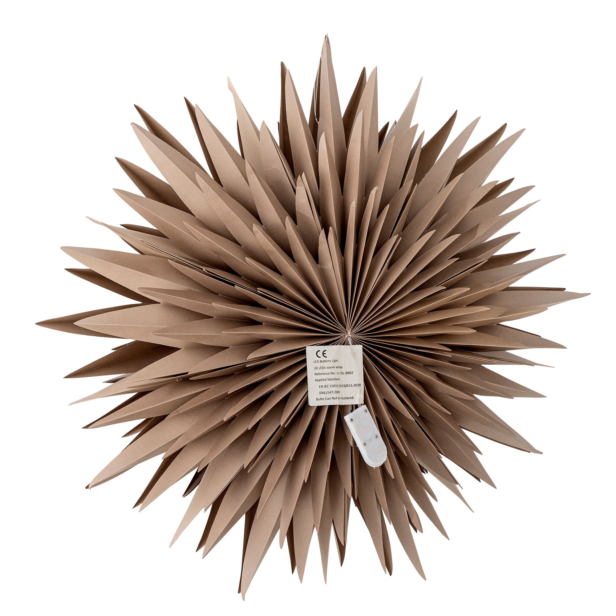 A estrela de Bloomingville Elija com luz leve, marrom, FSC®, papel