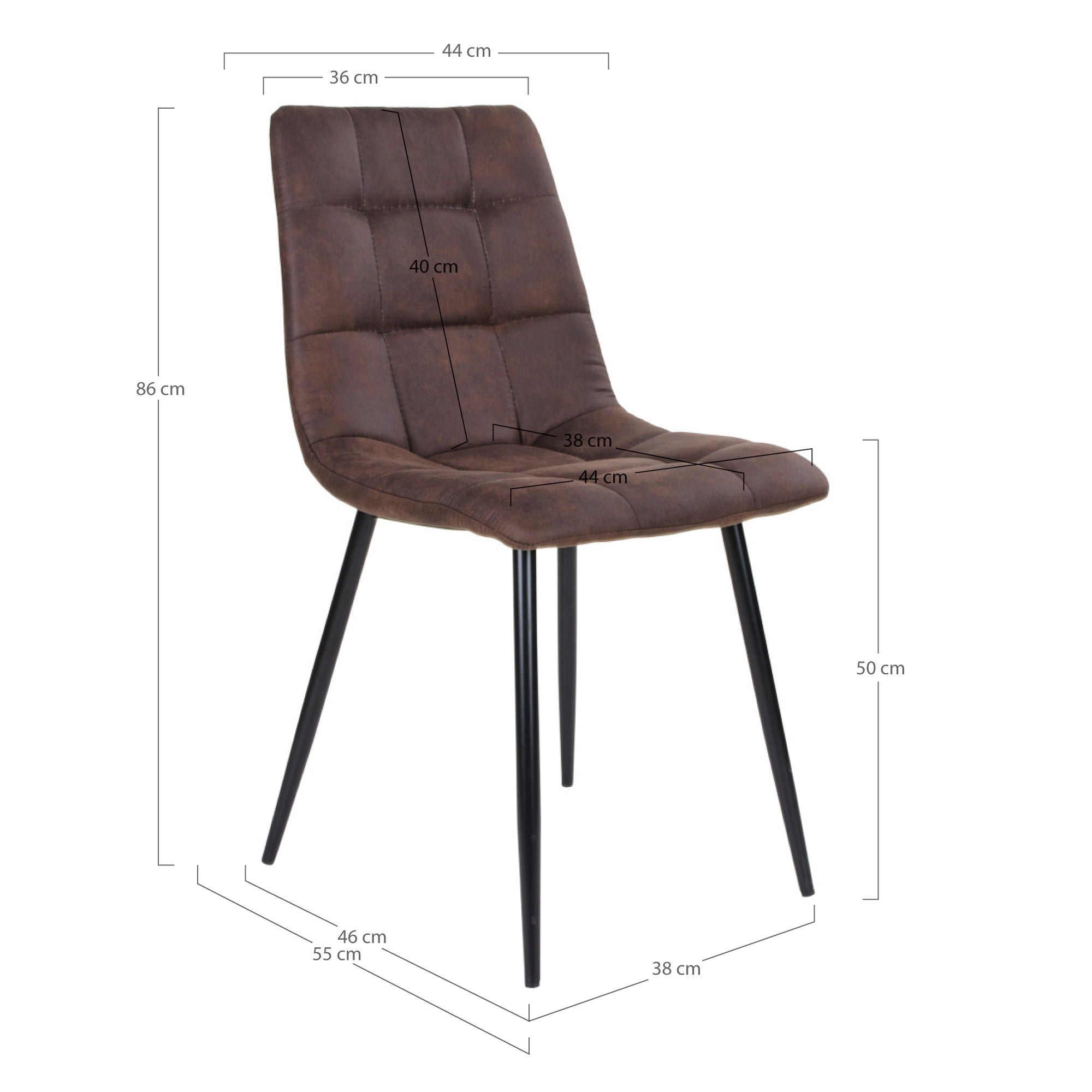 Cadeira para mesa de jantar Middelfart - Cadeira para mesa de jantar em microfibra