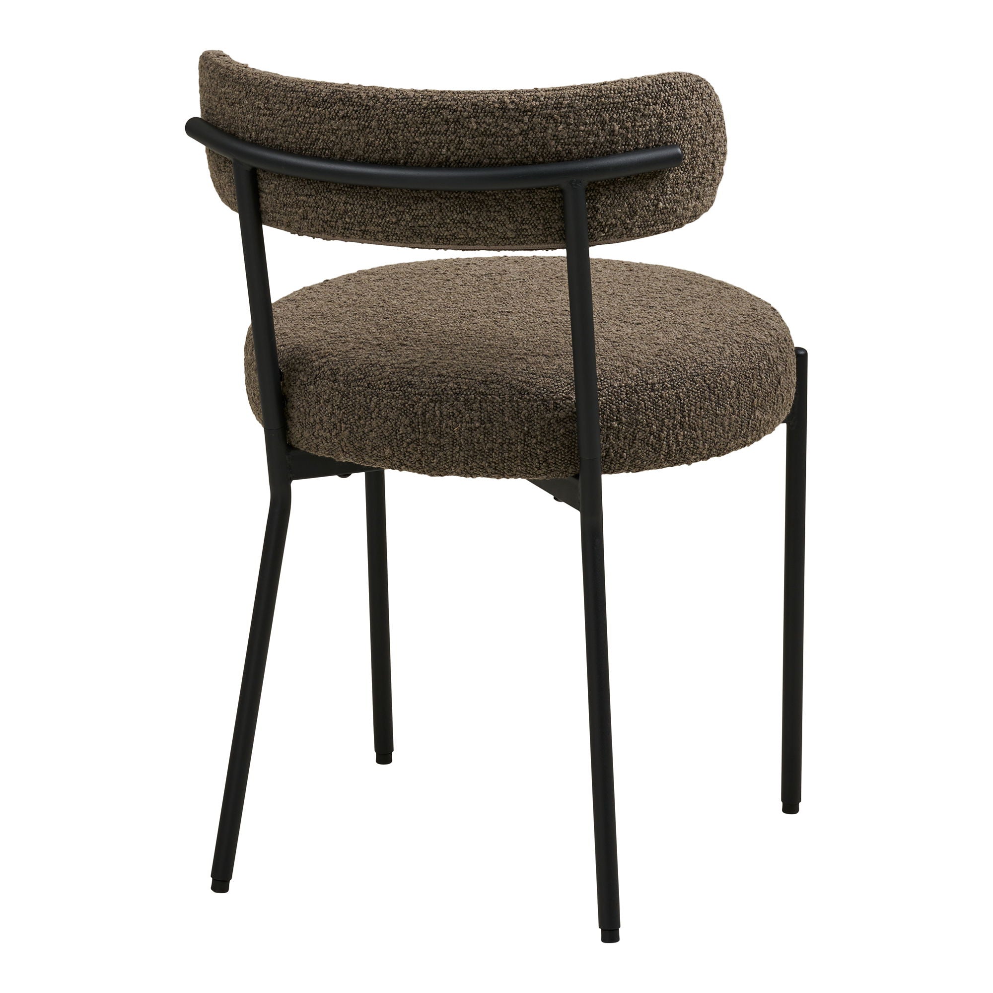 Cadeira de mesa de jantar Badalona - cadeira de mesa de jantar, bouclé, marrom, pernas pretas HN1064