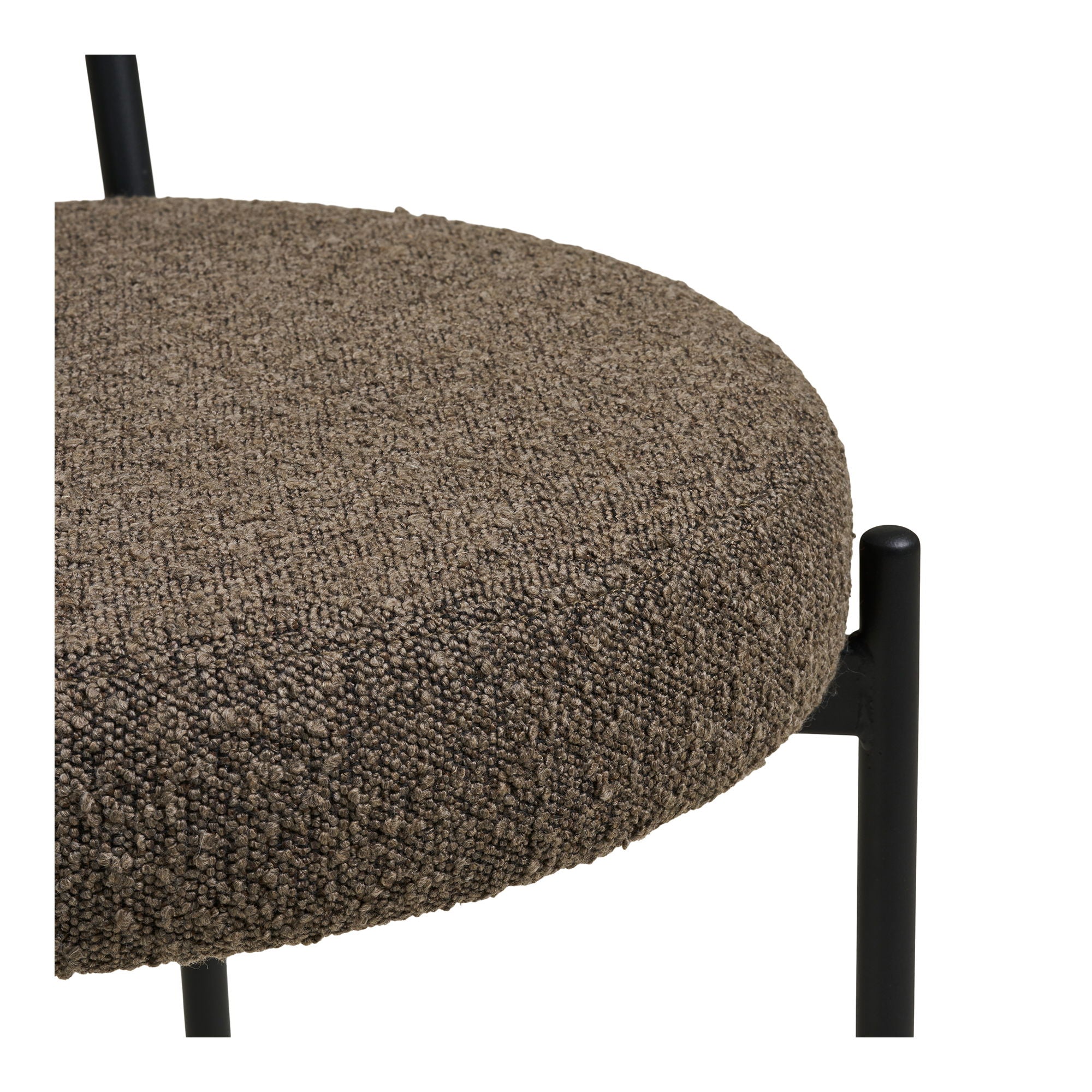 Cadeira de mesa de jantar Badalona - cadeira de mesa de jantar, bouclé, marrom, pernas pretas HN1064