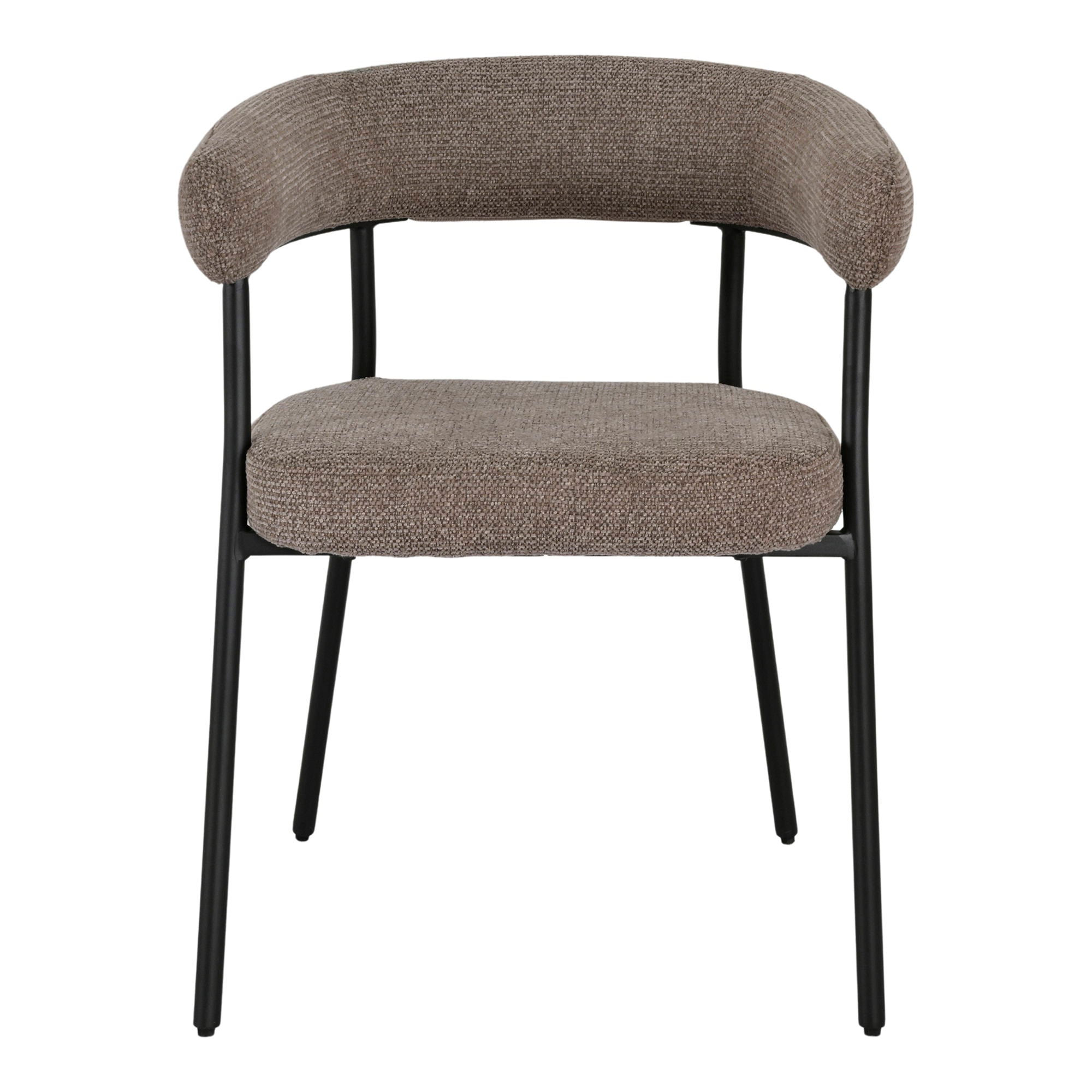 Cadeira de mesa de jantar Trivio - cadeira de mesa de jantar, marrom, pernas pretas HN1314