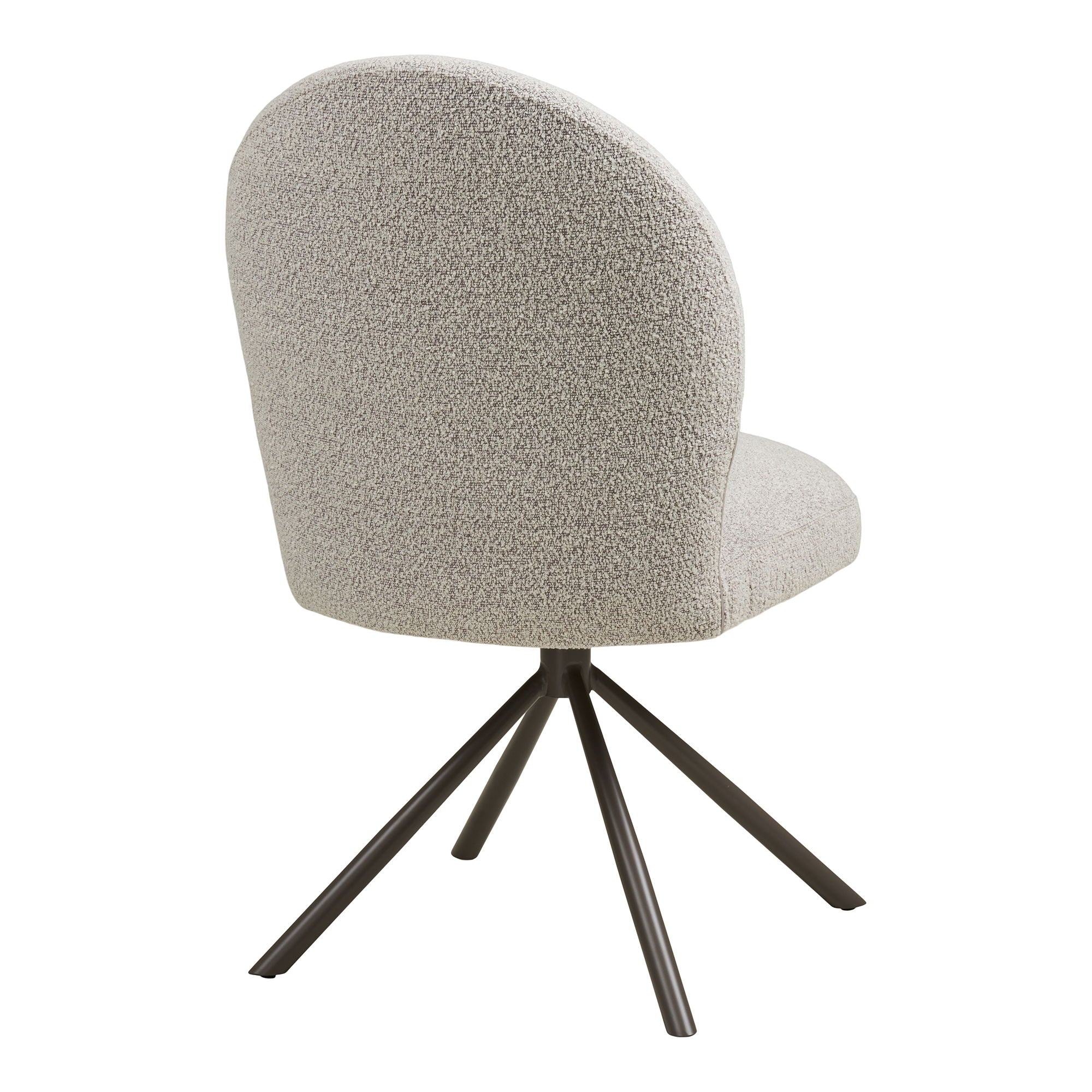 Cadeira de mesa de jantar Lana - cadeira de mesa de jantar com pé giratório, bouklé, areia, pernas cinza HN1267