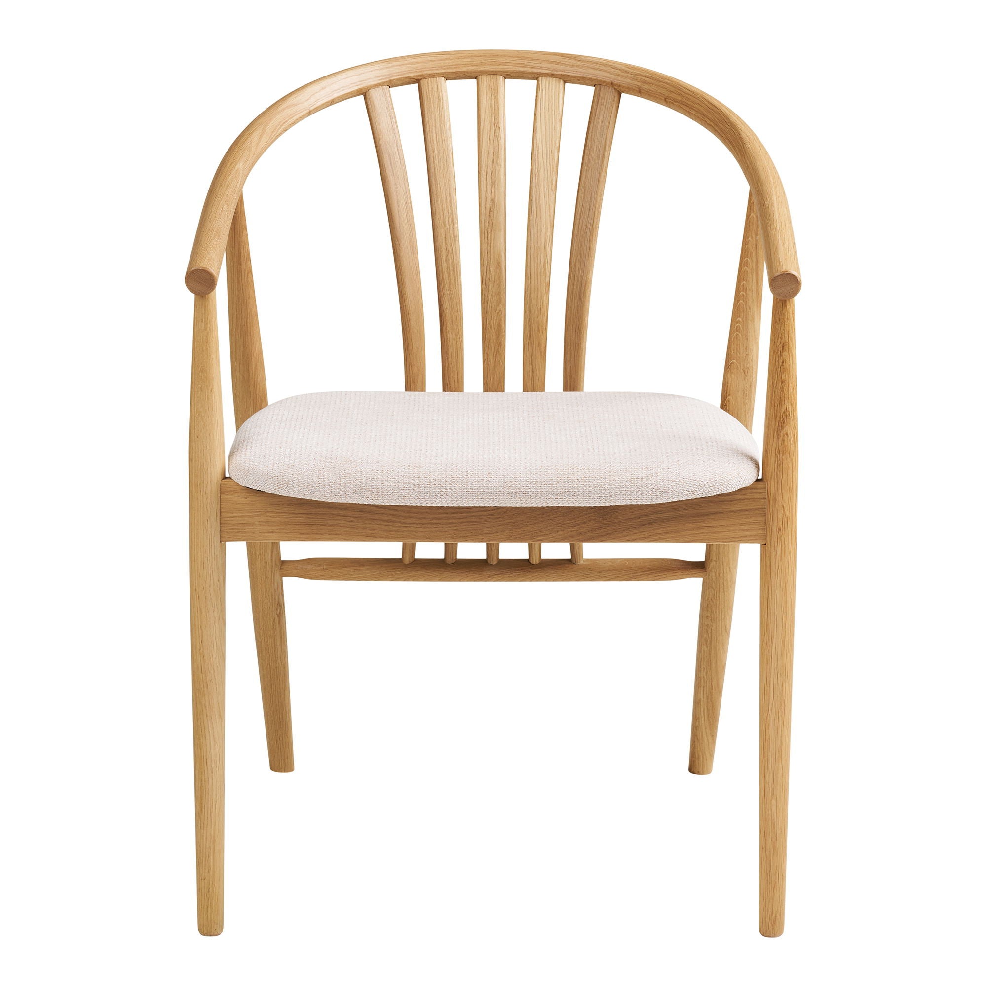 Cadeira de mesa de jantar Agustin - cadeira de mesa de jantar, carvalho com assento de tecido, natureza/areia HN1286