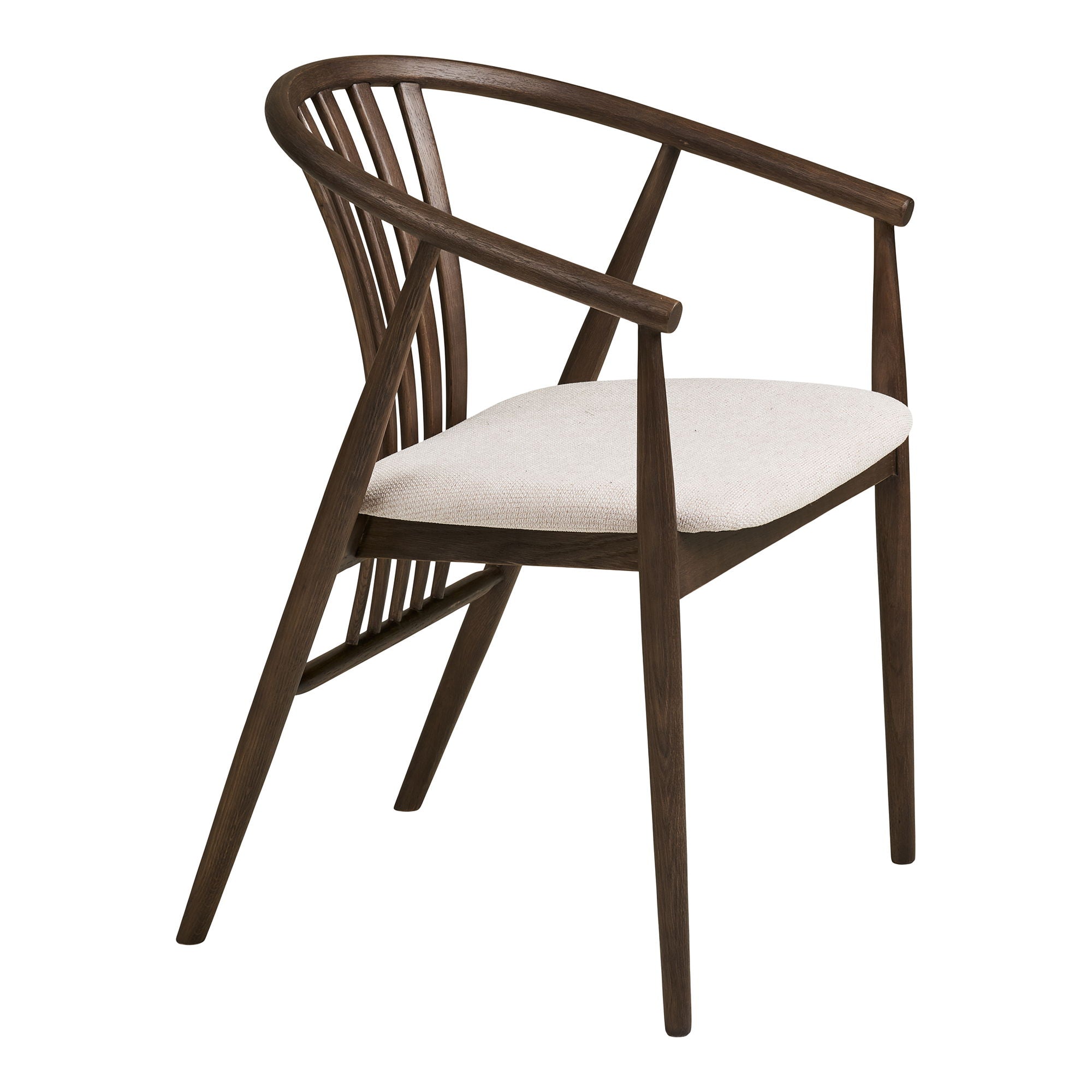 Cadeira de mesa de jantar Agustin - cadeira de mesa de jantar, carvalho com assento de tecido, fumado/areia hn1286