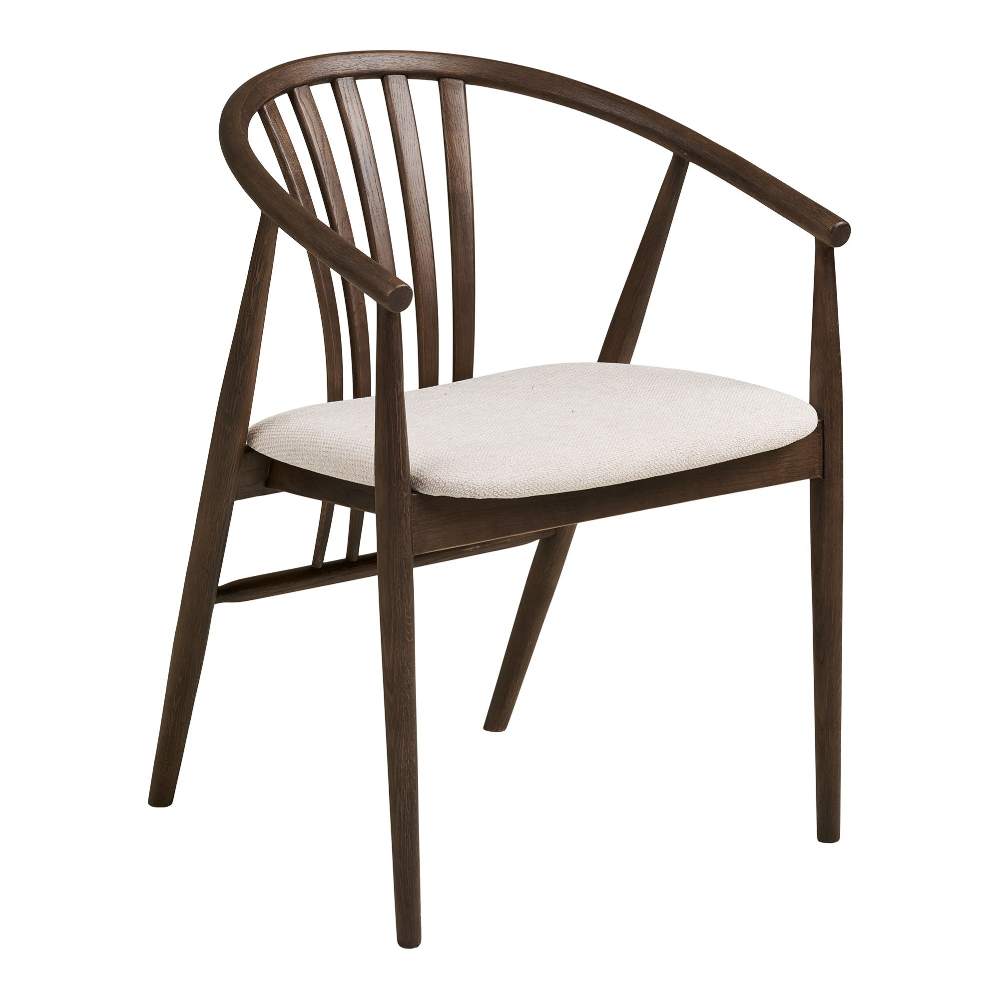 Cadeira de mesa de jantar Agustin - cadeira de mesa de jantar, carvalho com assento de tecido, fumado/areia hn1286