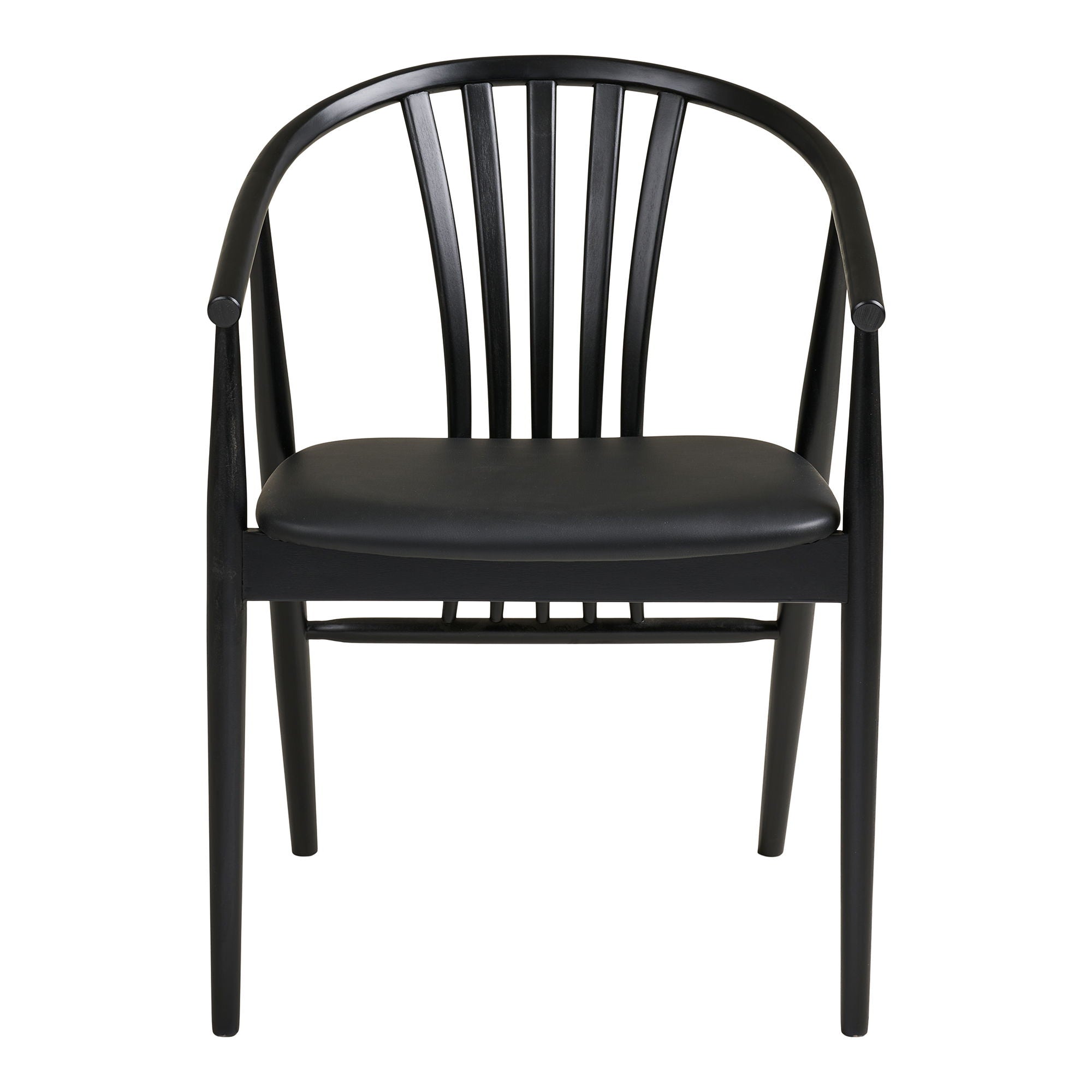 Cadeira de mesa de jantar Agustin - cadeira de mesa de jantar, madeira de faia com assento PU, preto HN1219