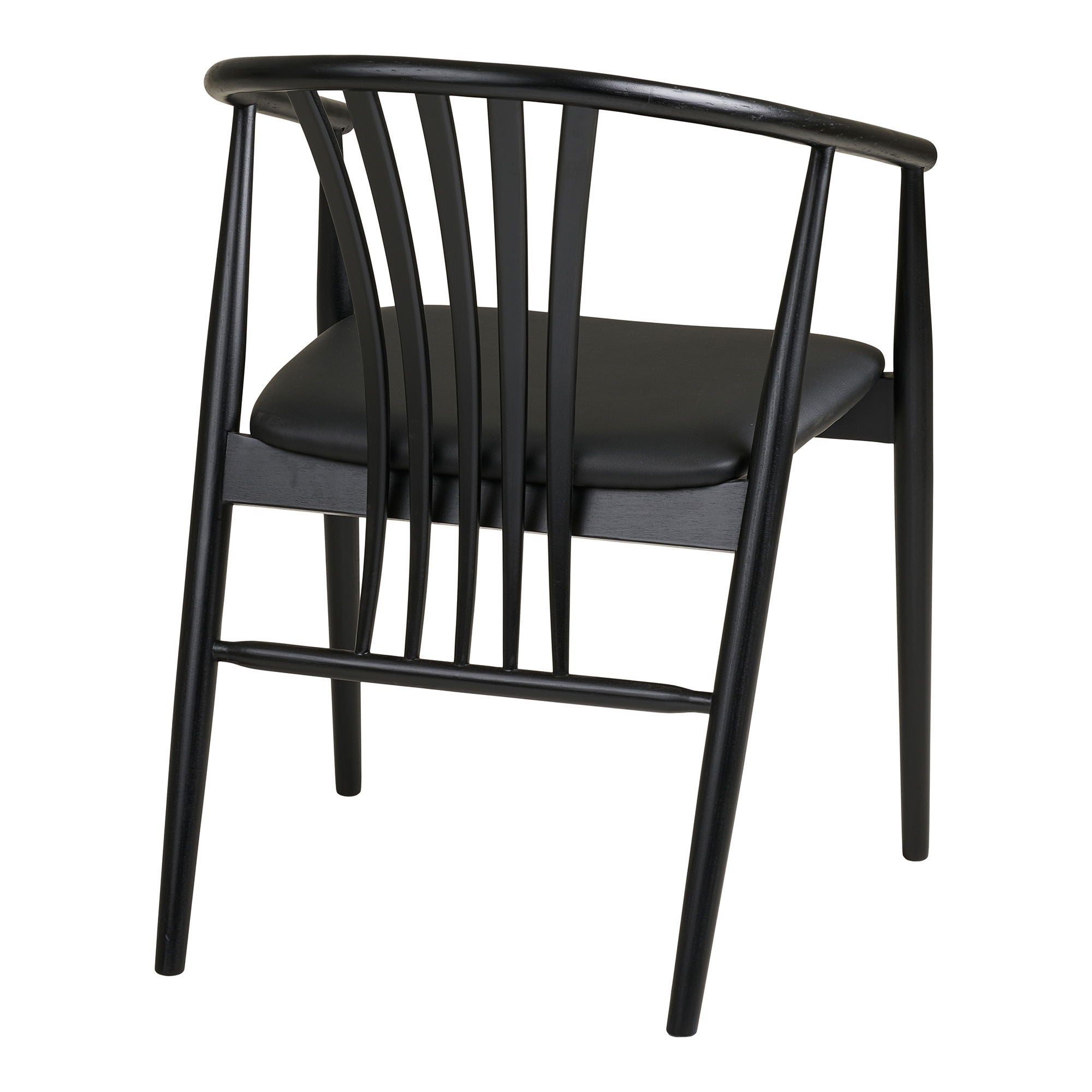 Cadeira de mesa de jantar Agustin - cadeira de mesa de jantar, madeira de faia com assento PU, preto HN1219