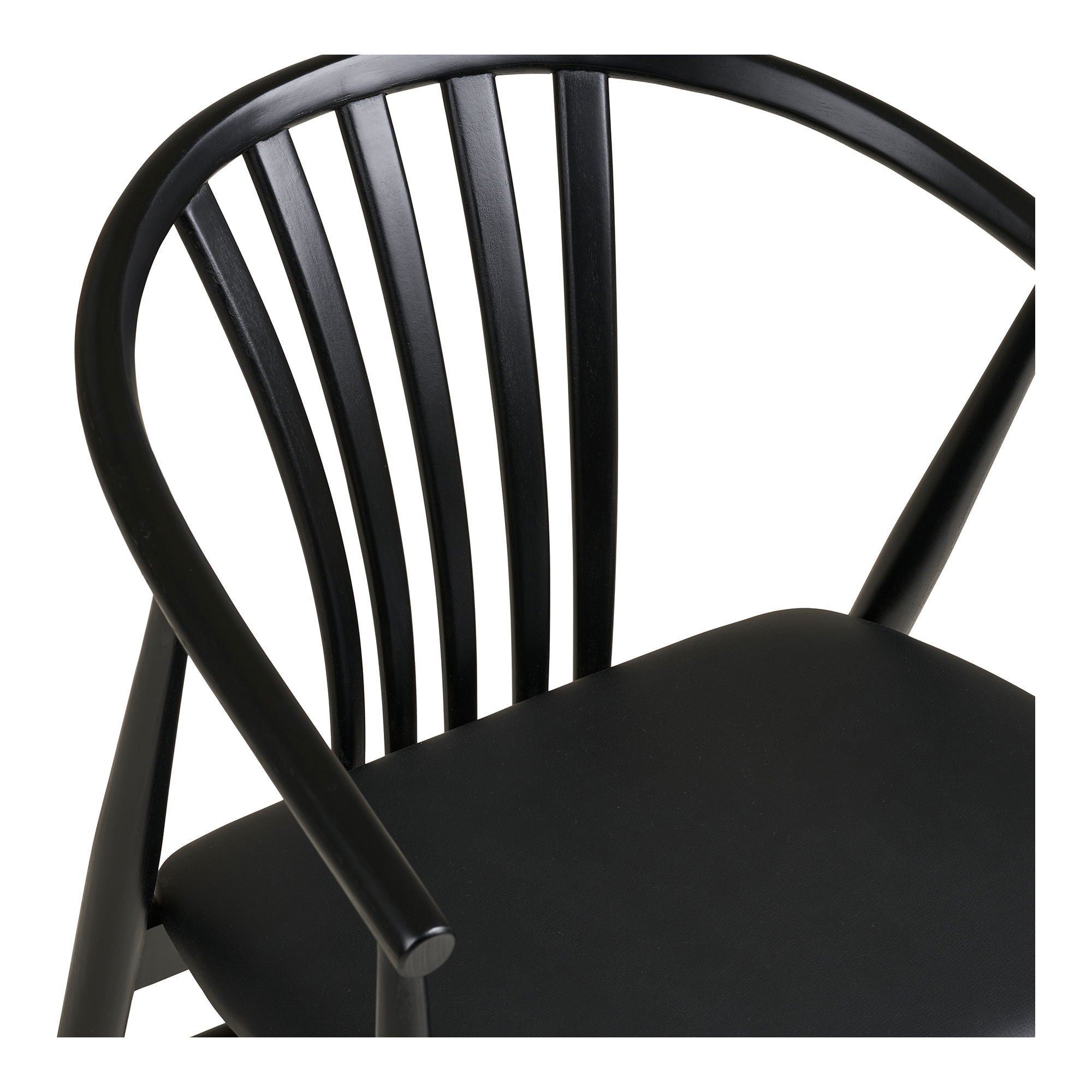 Cadeira de mesa de jantar Agustin - cadeira de mesa de jantar, madeira de faia com assento PU, preto HN1219