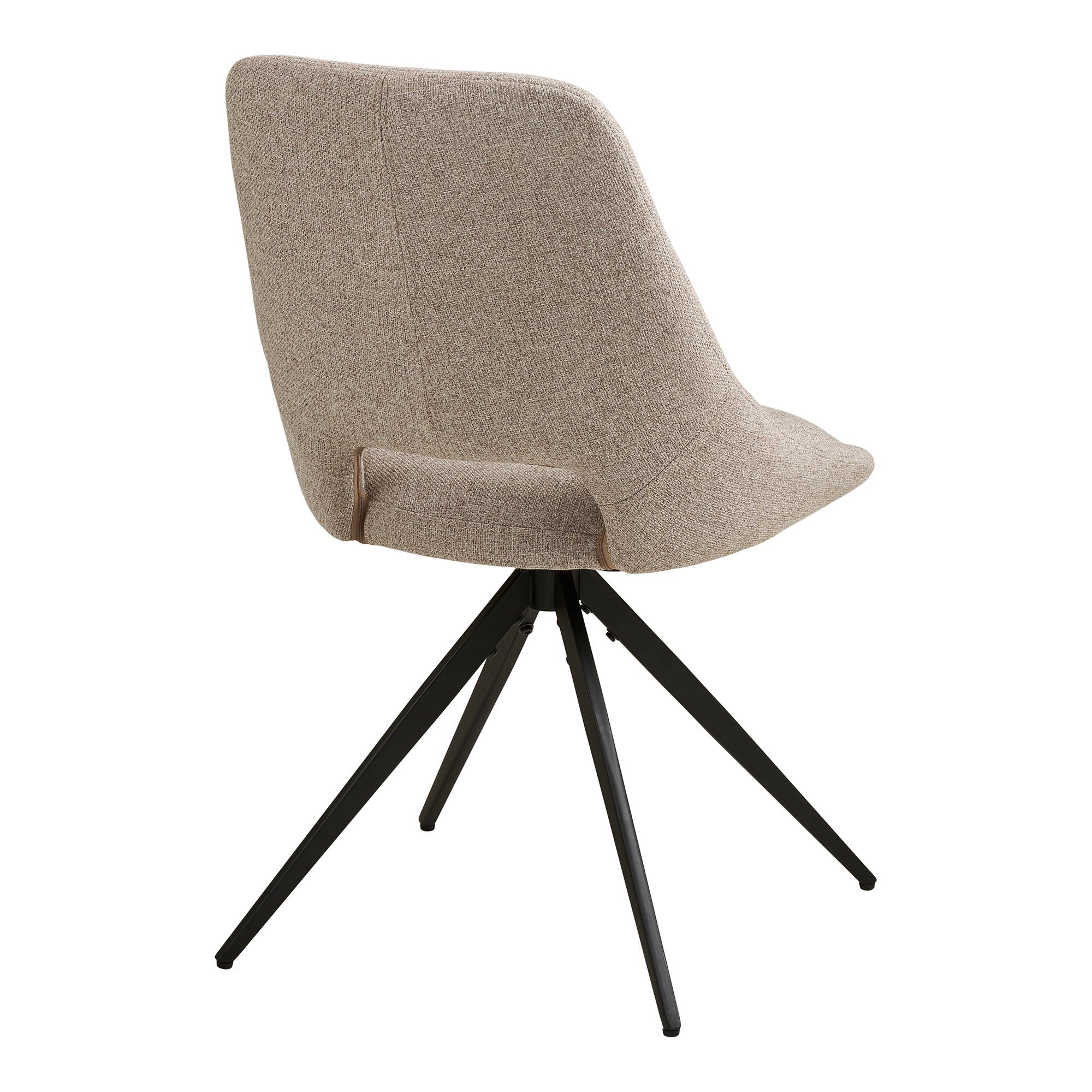 Cadeira de mesa de jantar Dokka - cadeira de mesa de jantar com pé giratório, areia, pernas pretas HN1088