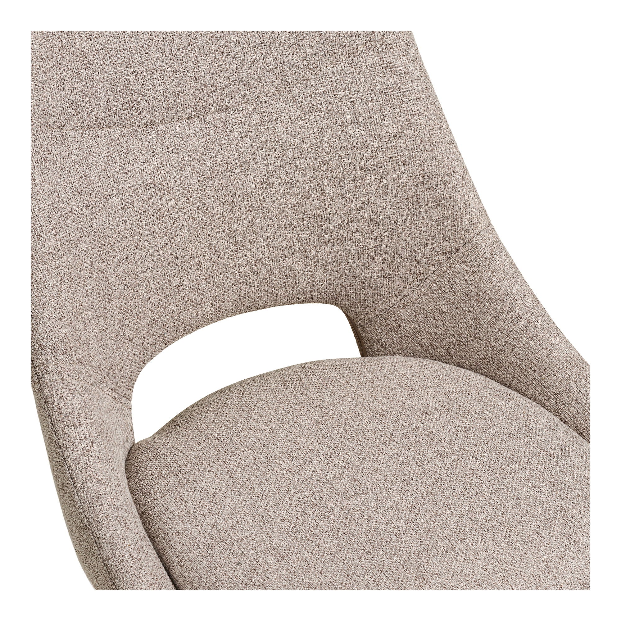 Cadeira de mesa de jantar Dokka - cadeira de mesa de jantar com pé giratório, areia, pernas pretas HN1088