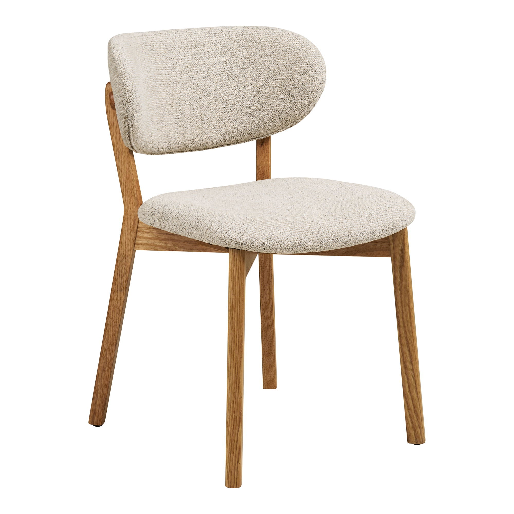 Cadeira de mesa de jantar Dunkirk - Cadeira de mesa de jantar, carvalho com assento de tecido, bege hn1318