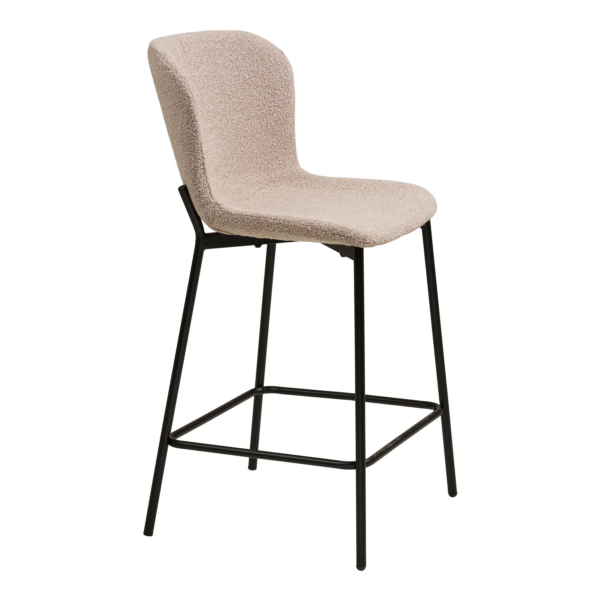 Maceda Counter Chair - Counter Chair, Bouklé, bege, pernas pretas HN1239