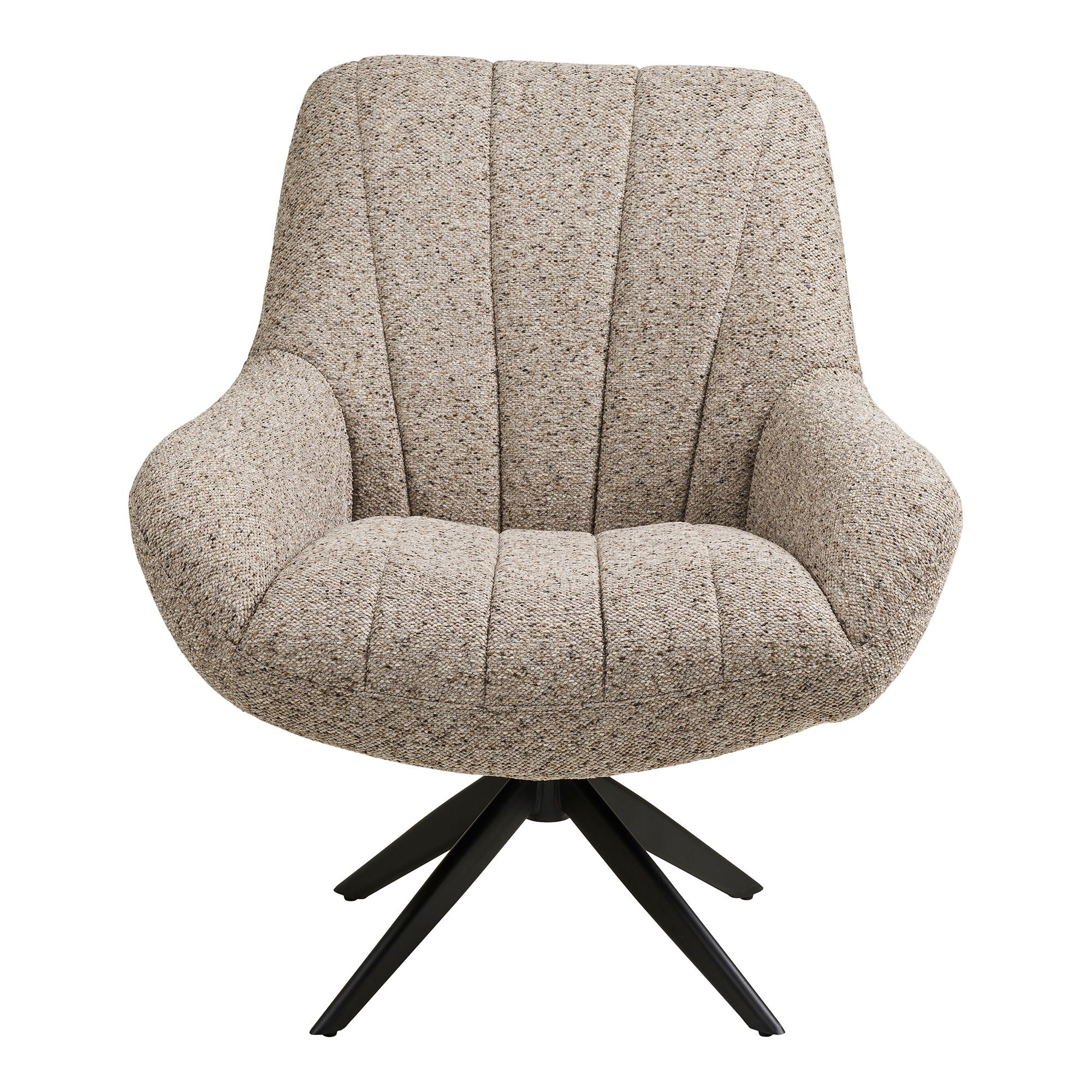 Cadeira de lounge de Grandola - cadeira de lounge com pé giratório, cinza, pernas pretas HN1086
