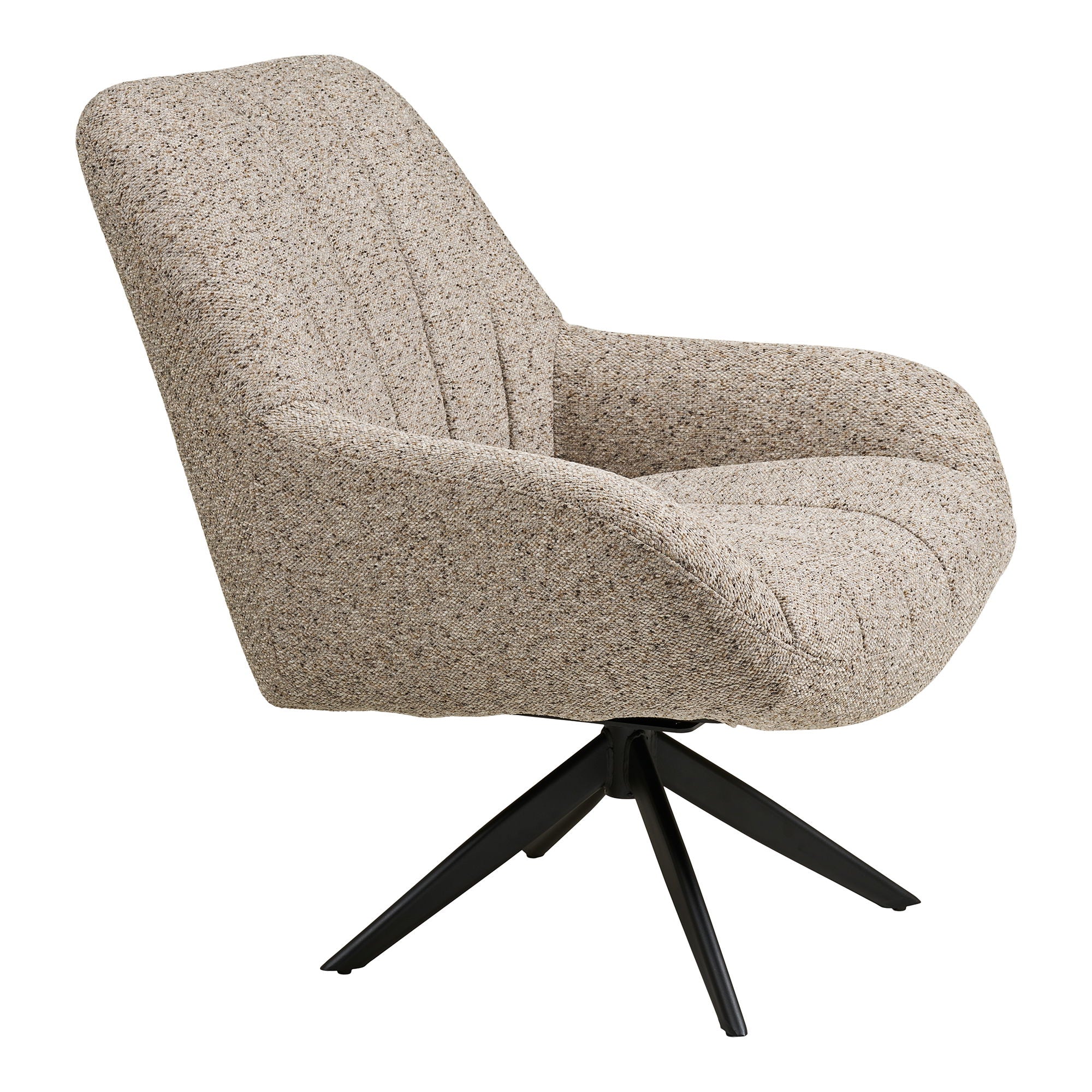 Cadeira de lounge de Grandola - cadeira de lounge com pé giratório, cinza, pernas pretas HN1086
