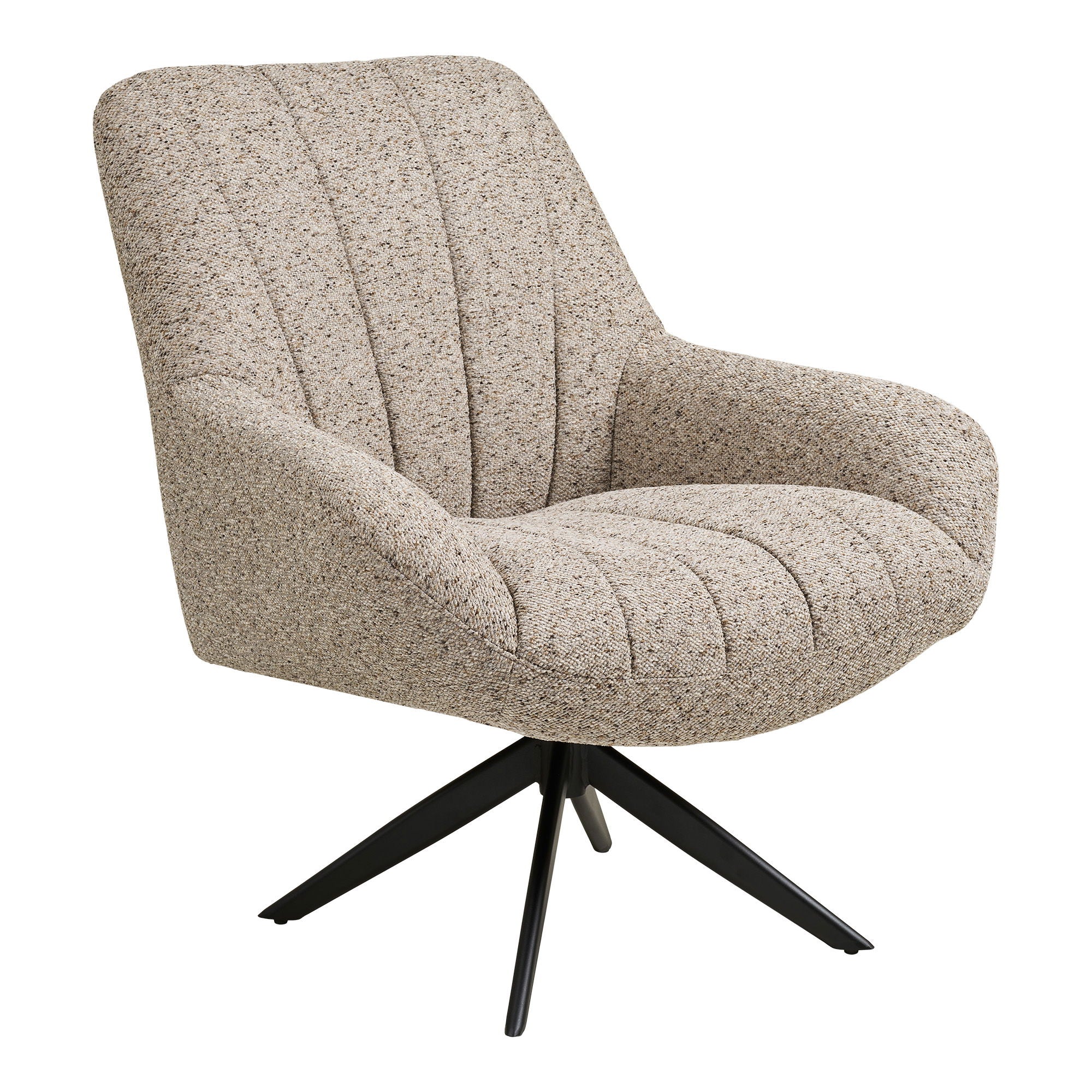 Cadeira de lounge de Grandola - cadeira de lounge com pé giratório, cinza, pernas pretas HN1086