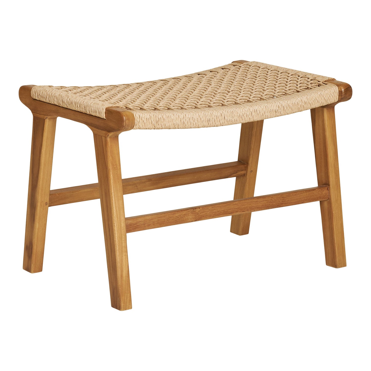 Derby Conjunto - Cadeira de lounge e banquinho, teca/PE Rattan, natureza