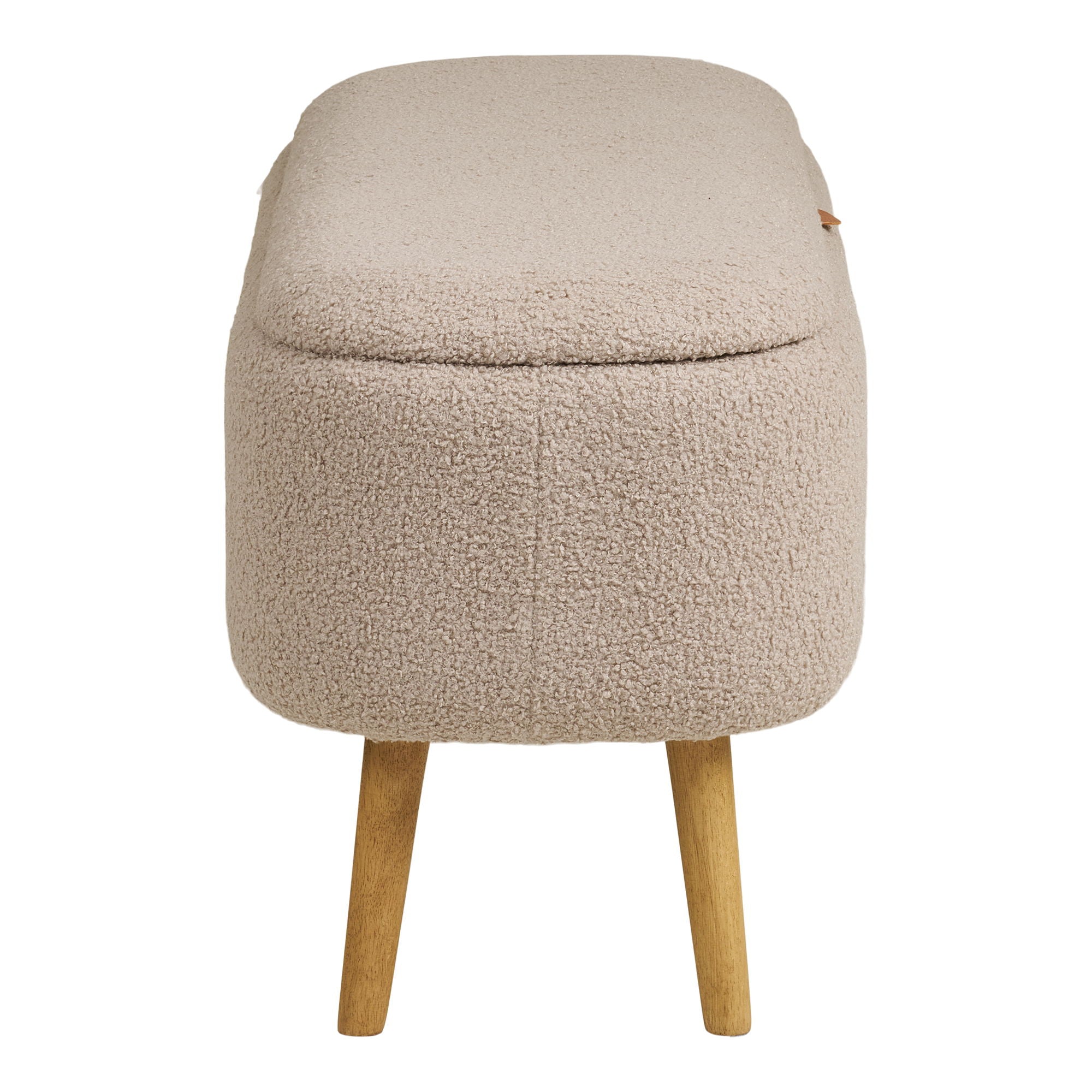 Banco Harlow - Banco com armazenamento, Bouclé, bege 95x37x45 cm, HN1063