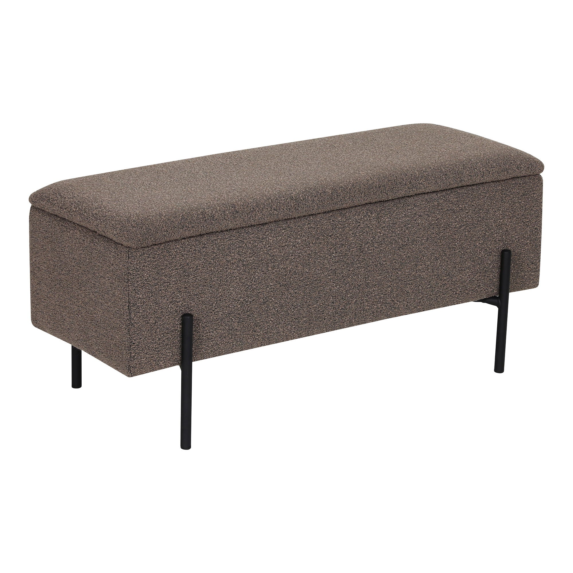 Watford Bench - Banco com armazenamento, Bouclé, Brown 95x36.5x43 cm, HN1061