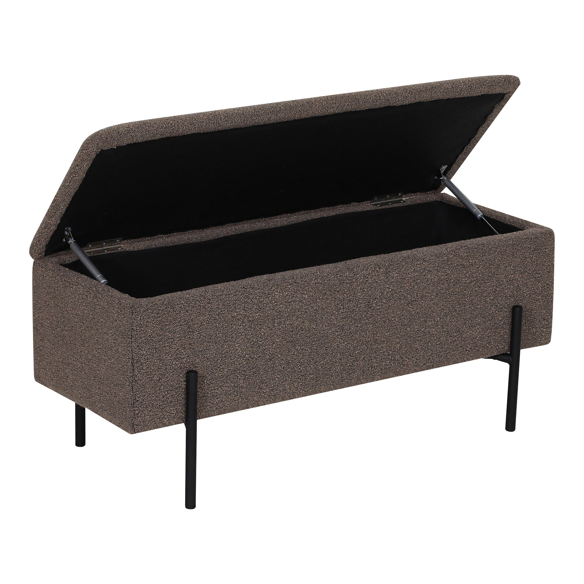 Watford Bench - Banco com armazenamento, Bouclé, Brown 95x36.5x43 cm, HN1061
