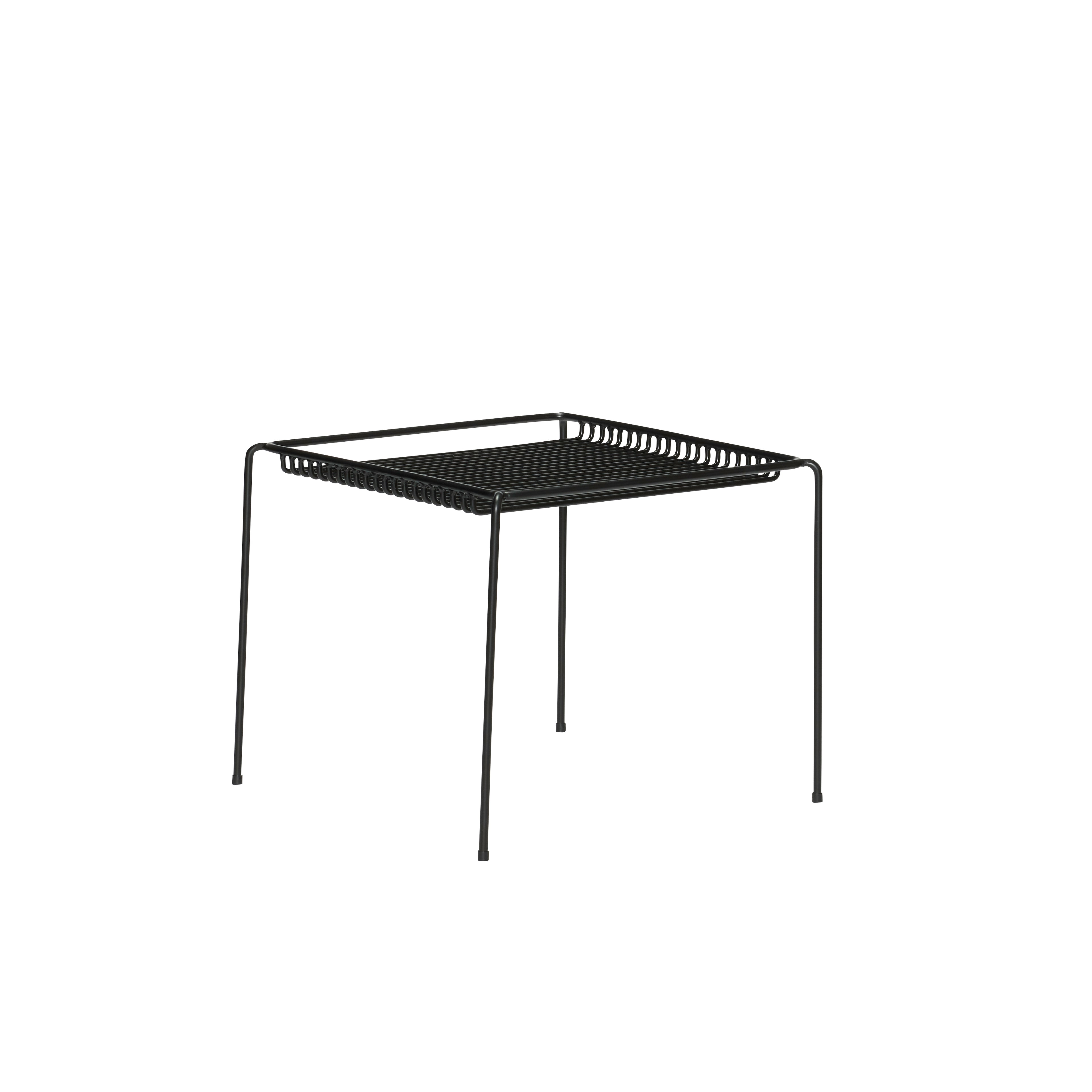 Mesa Lateral de Cordas Preta - 51x51xh45cm