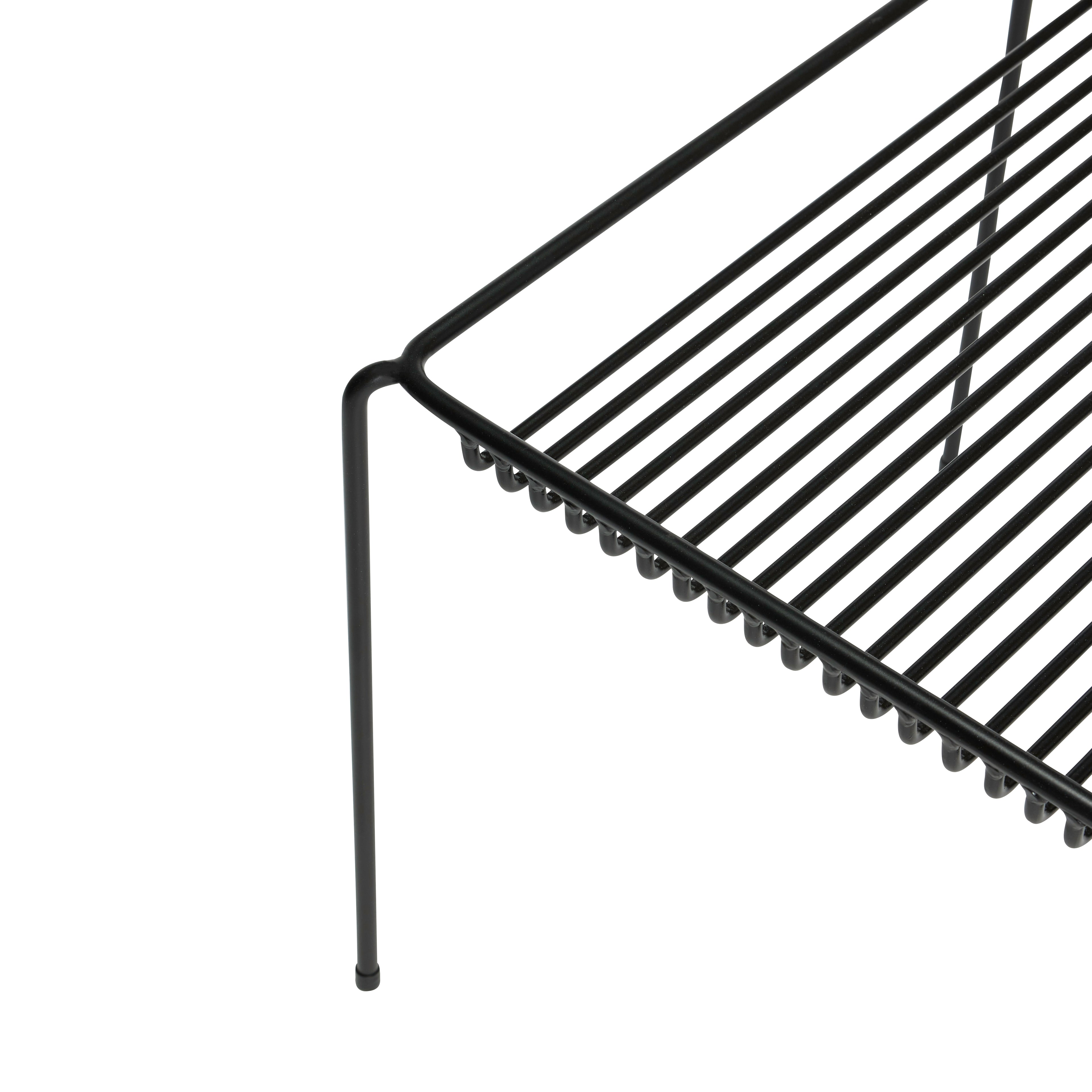 Mesa Lateral de Cordas Preta - 51x51xh45cm
