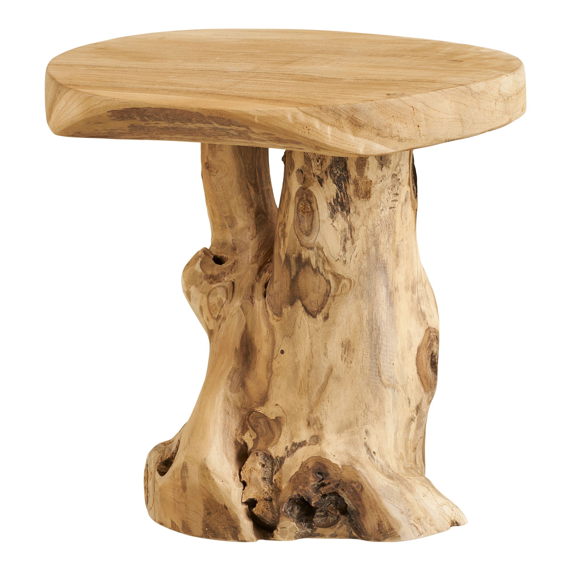 Mesa lateral de Palena - mesa lateral, teca, natureza Ø40x45 cm