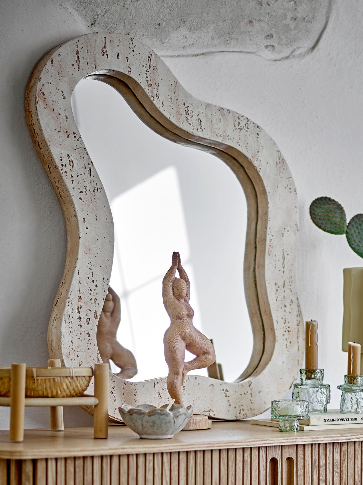 Bloomingville Meg Wall Mirror, Nature, Resina