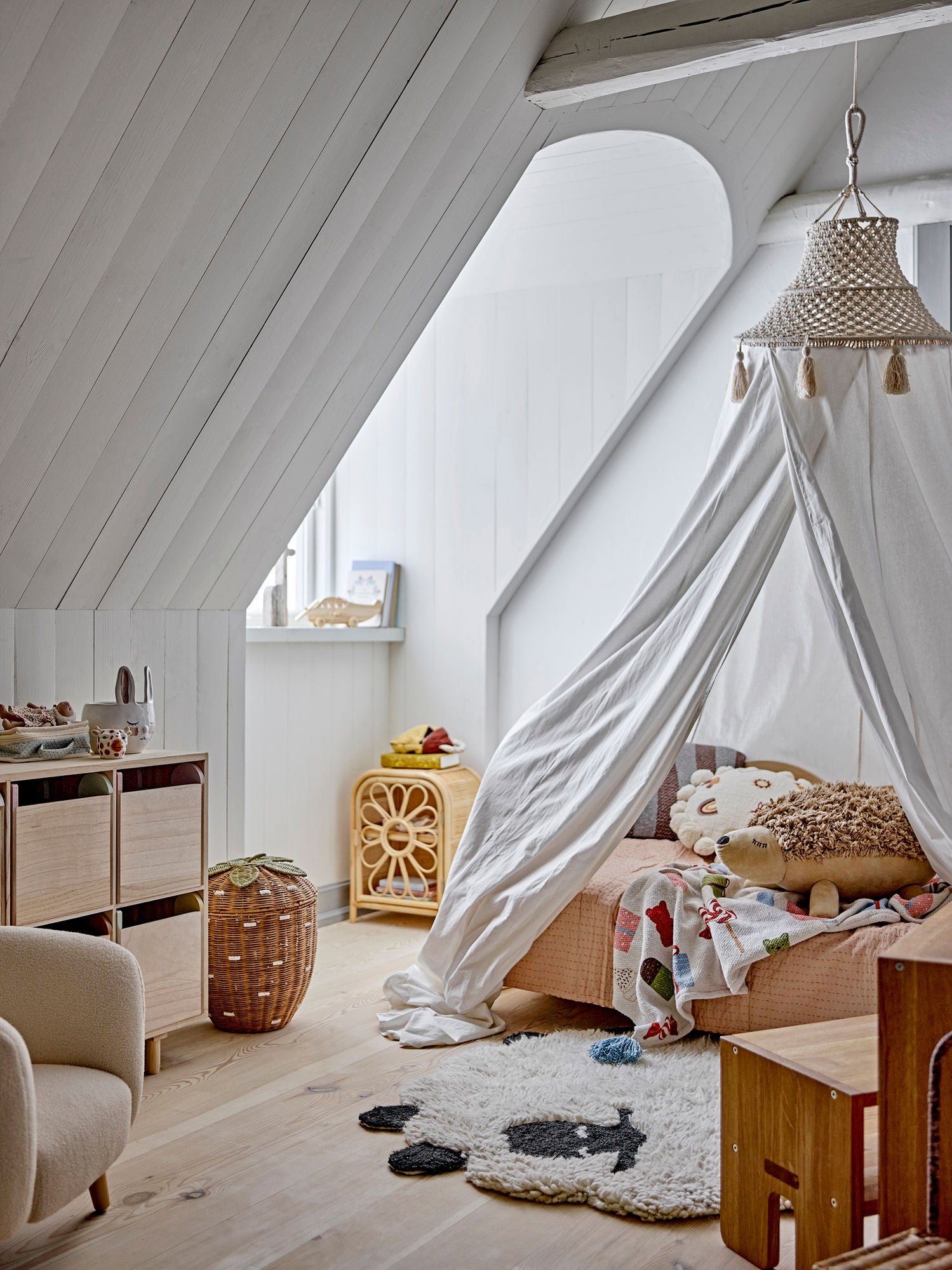 Bloomingville Mini Dolly Rug, branco, lã