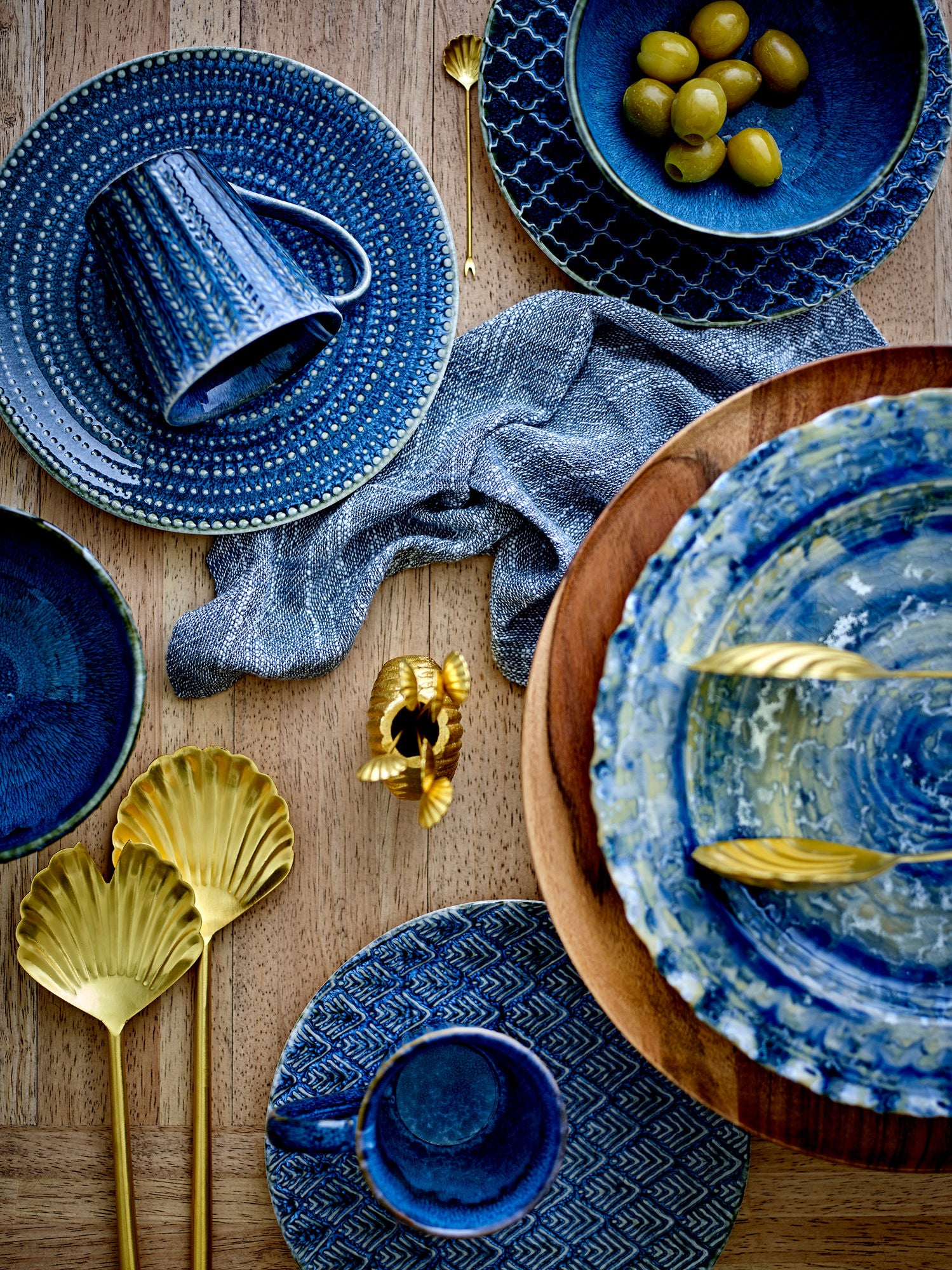 Coleção criativa Elanor Plate, azul, grés