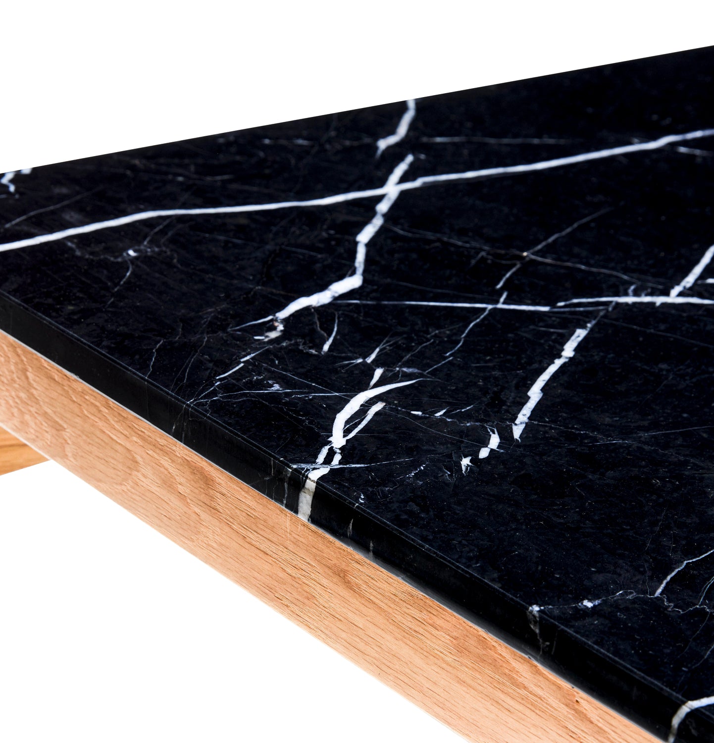 Mesa de Centro Raw Preta/Natural - 80x80xh45cm