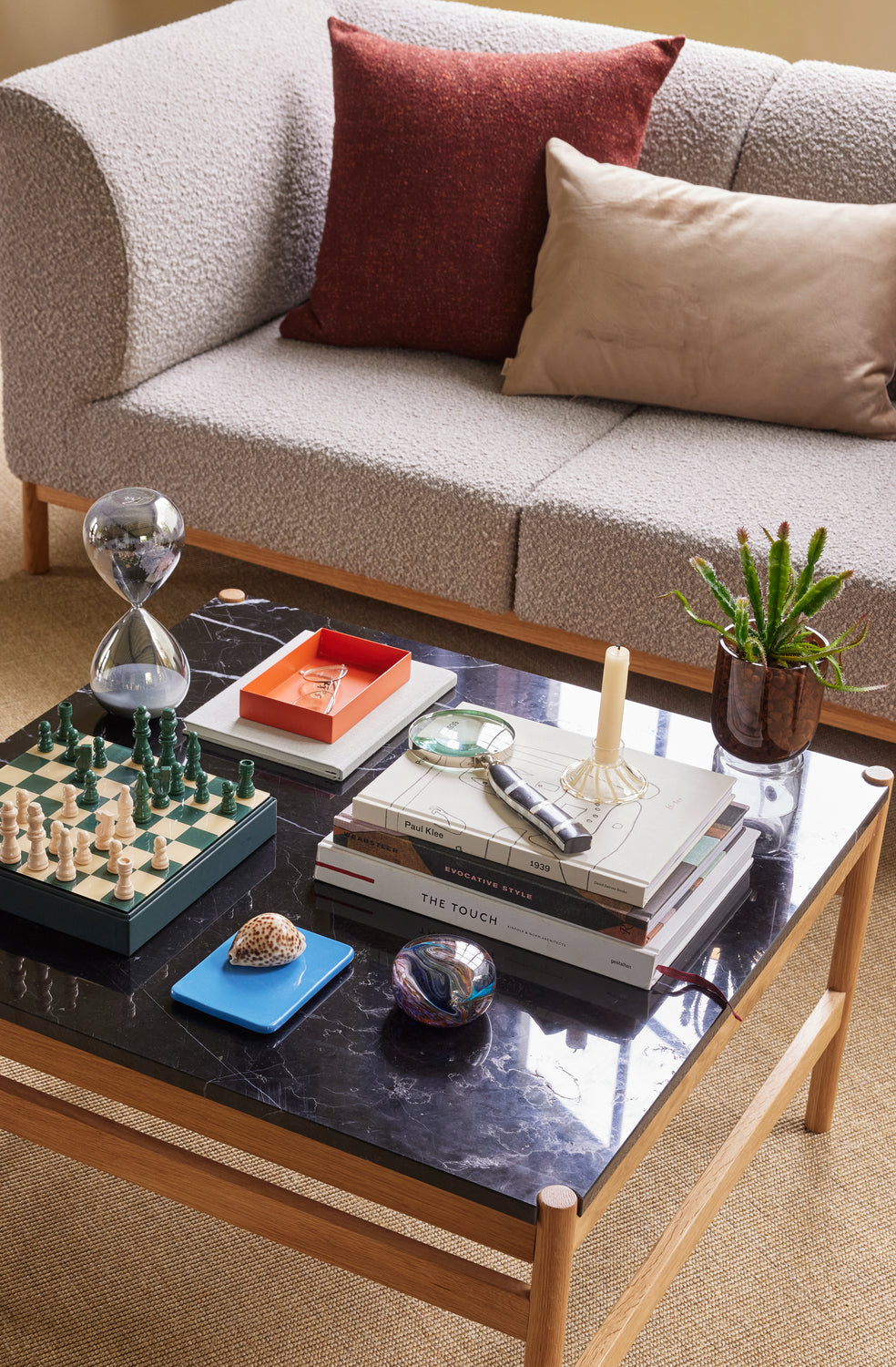 Mesa de Centro Raw Preta/Natural - 80x80xh45cm