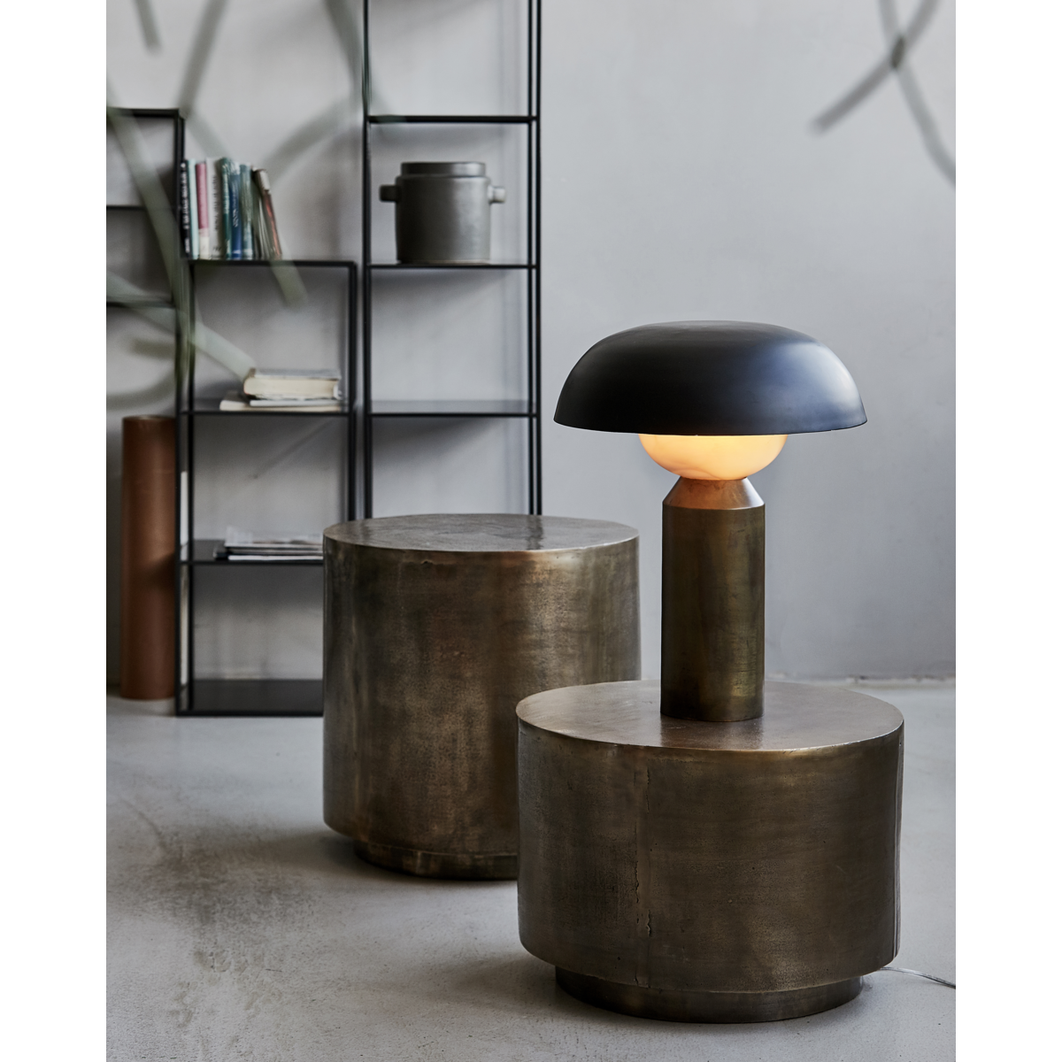 Lâmpada de mesa, companheiro hdbig, acabamento antigo bagunçado