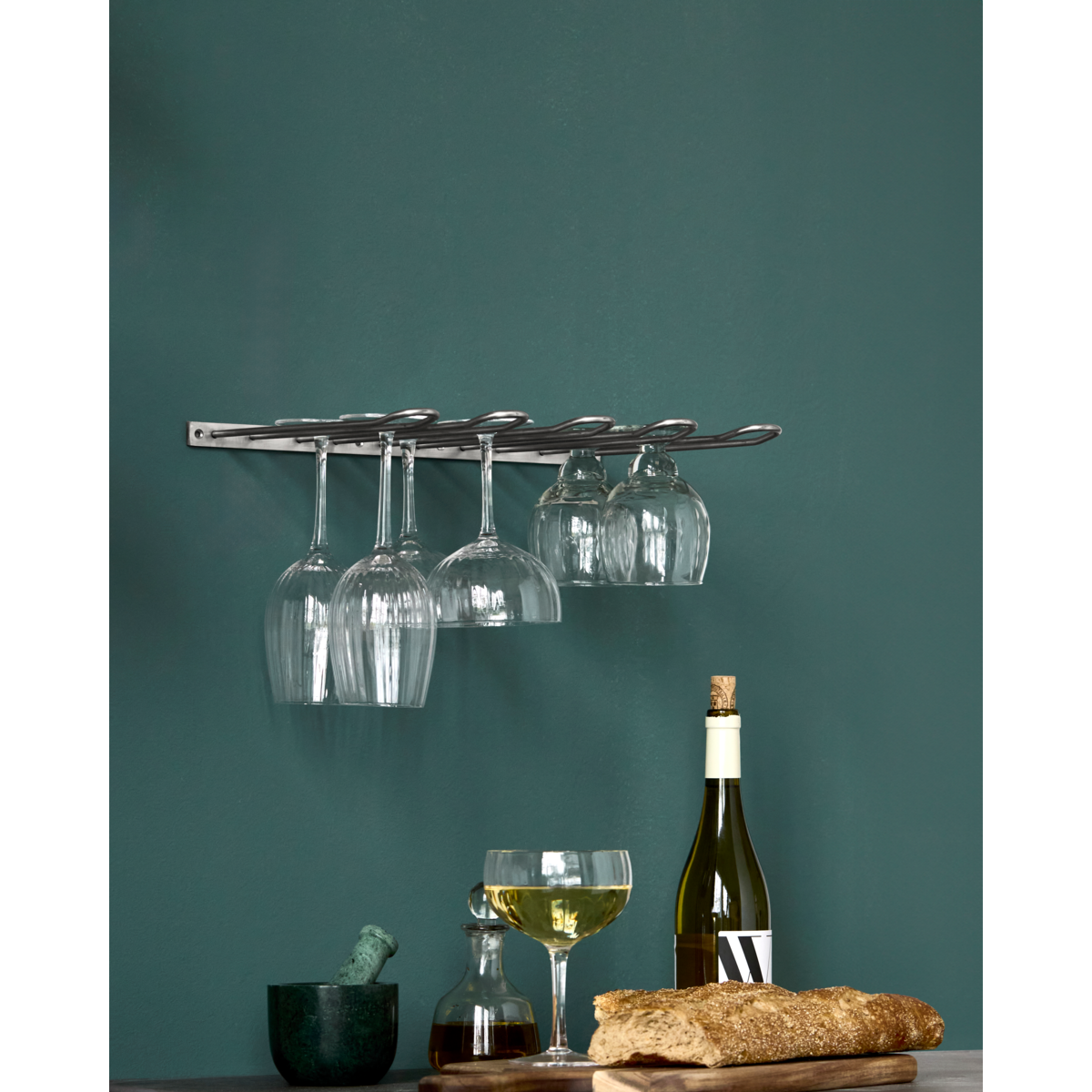 Rack de vidro, hdstilio, acabamento prateado antik