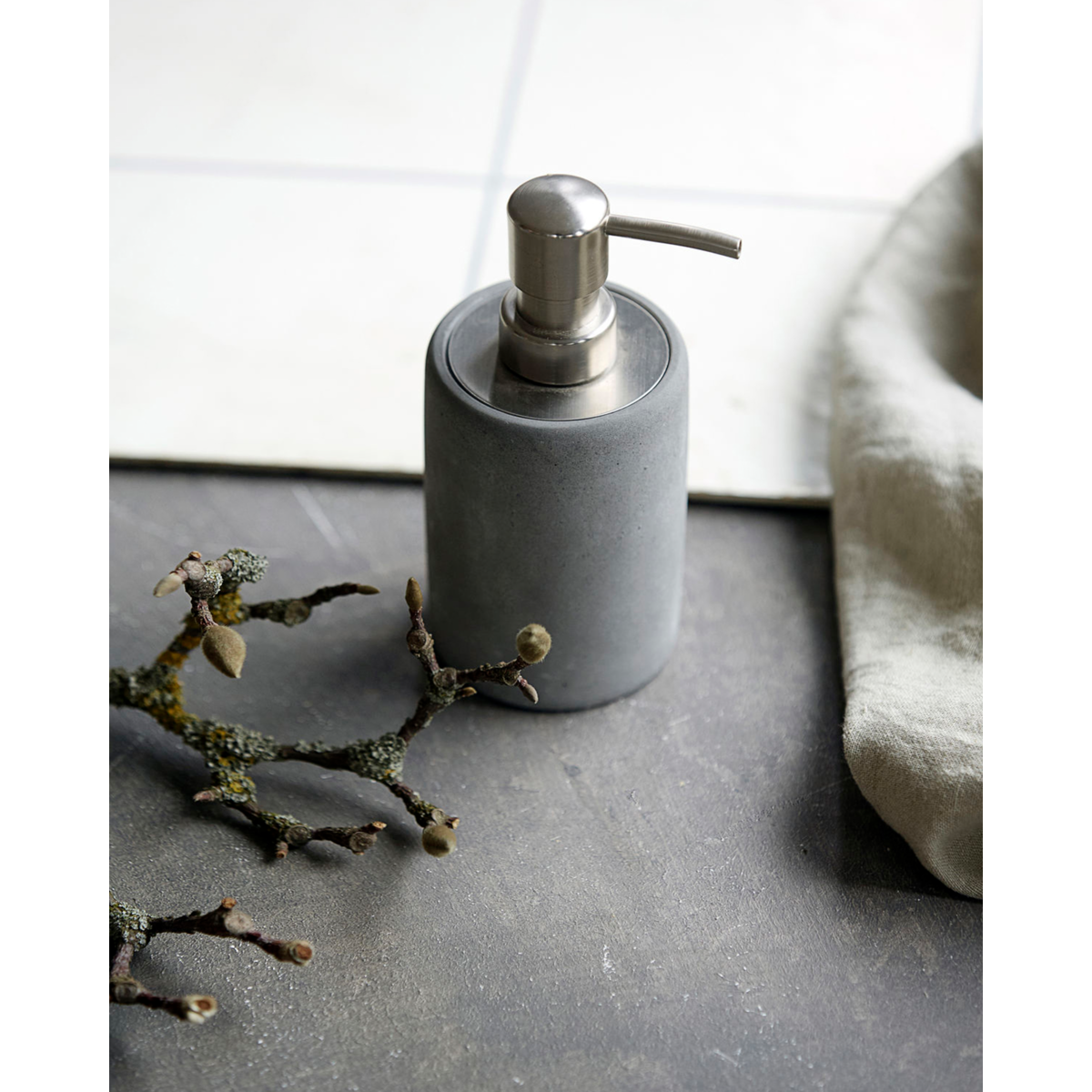 Dispensador de sabão, hdcment, cinza