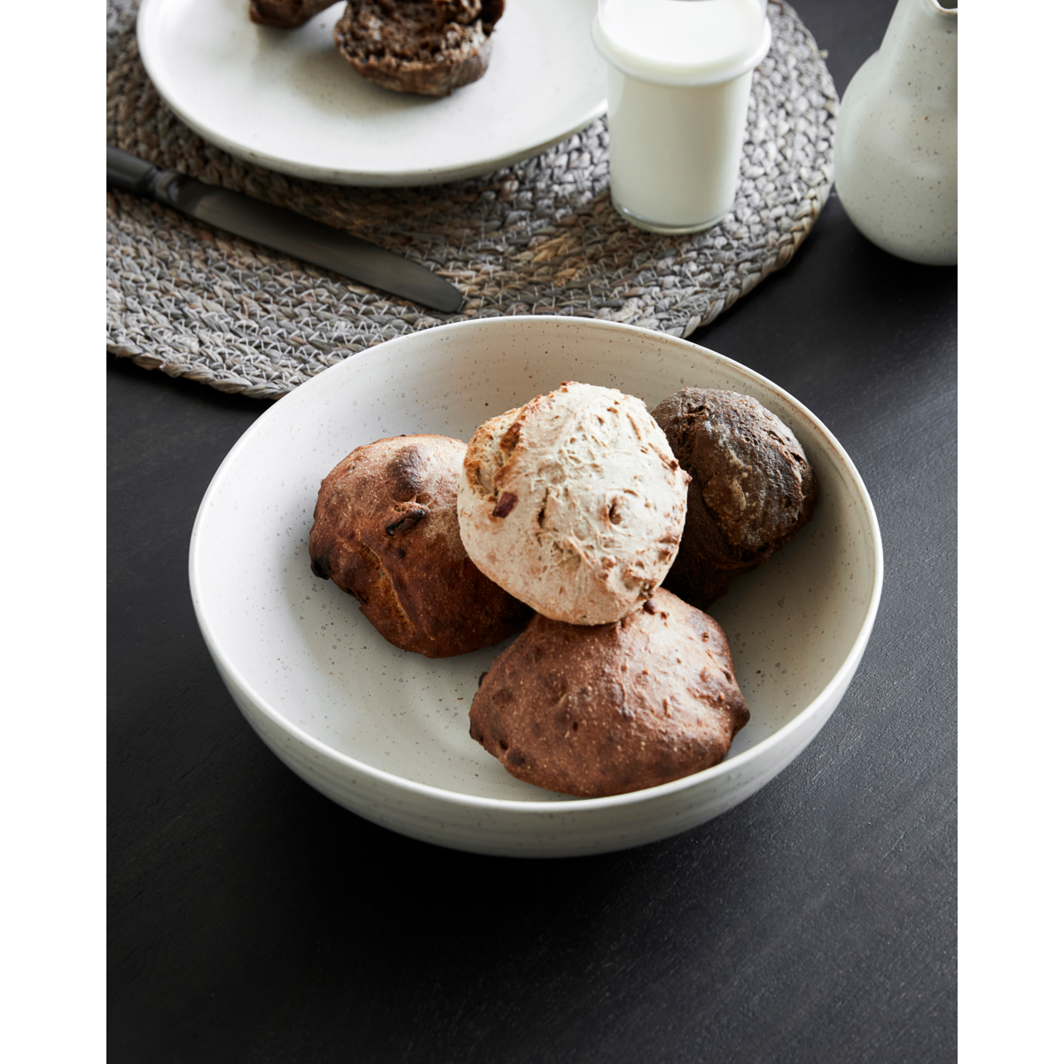 Tigela, HDPion, Cinza; Branco