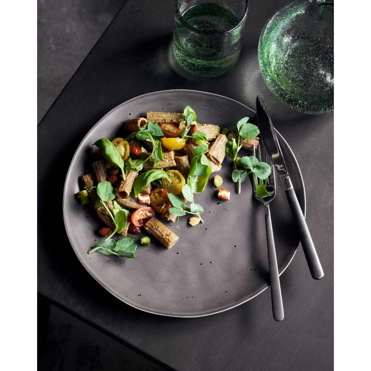 Placa de jantar, hdrustic, cinza escuro