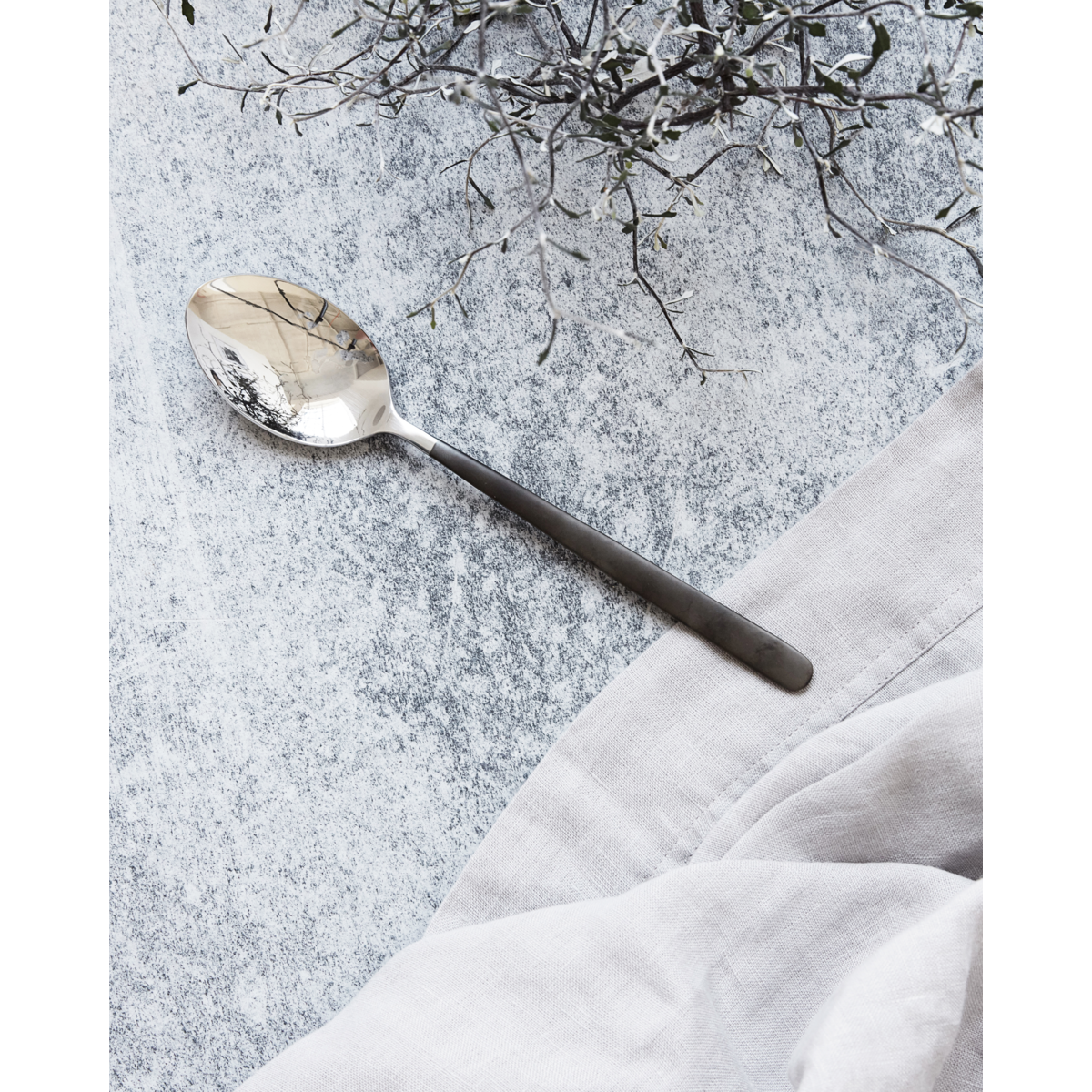 Médico da casa - colher, hdox, preto; Prata