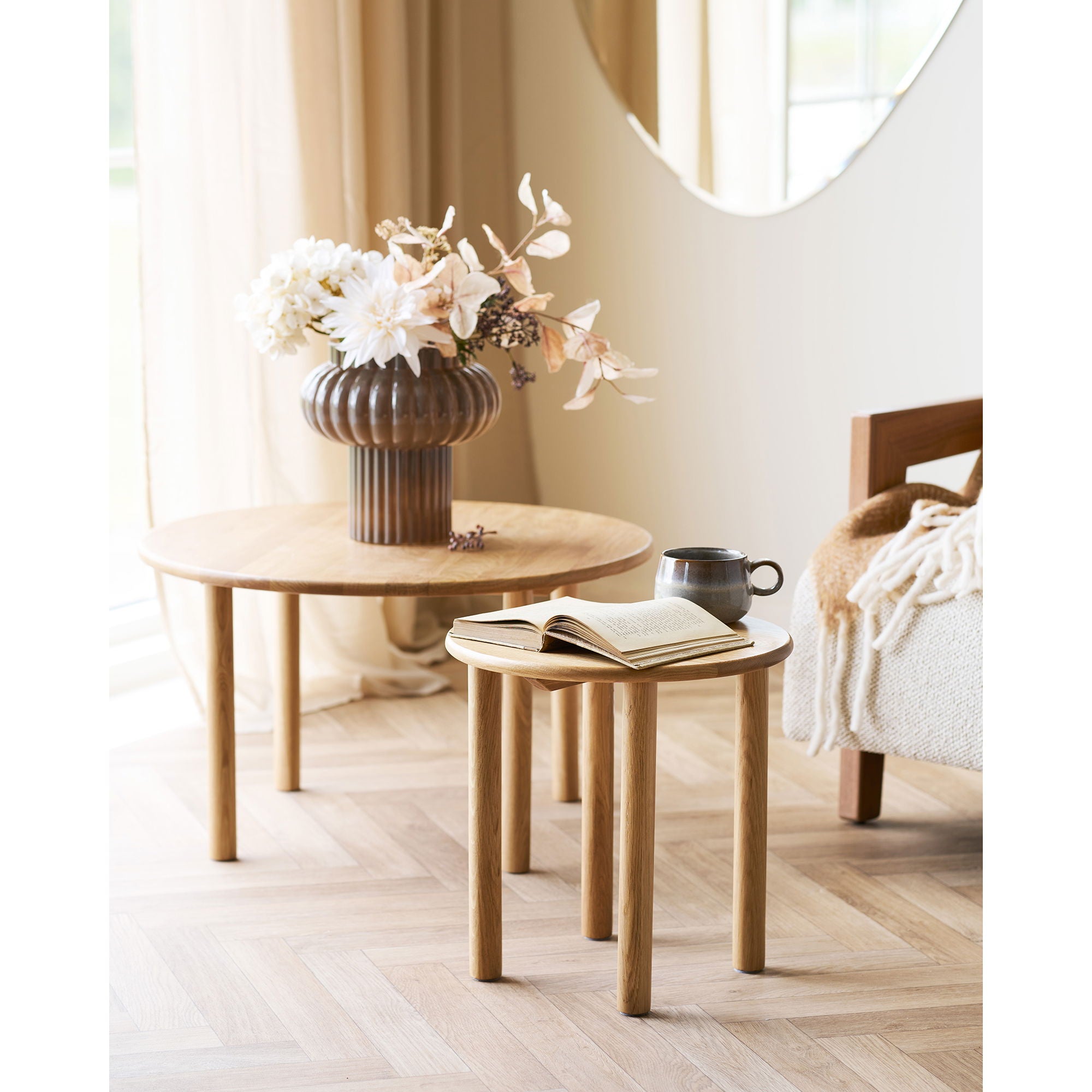 Jena Cafetle Table - mesa de café, carvalho, natureza Ø70x40 cm