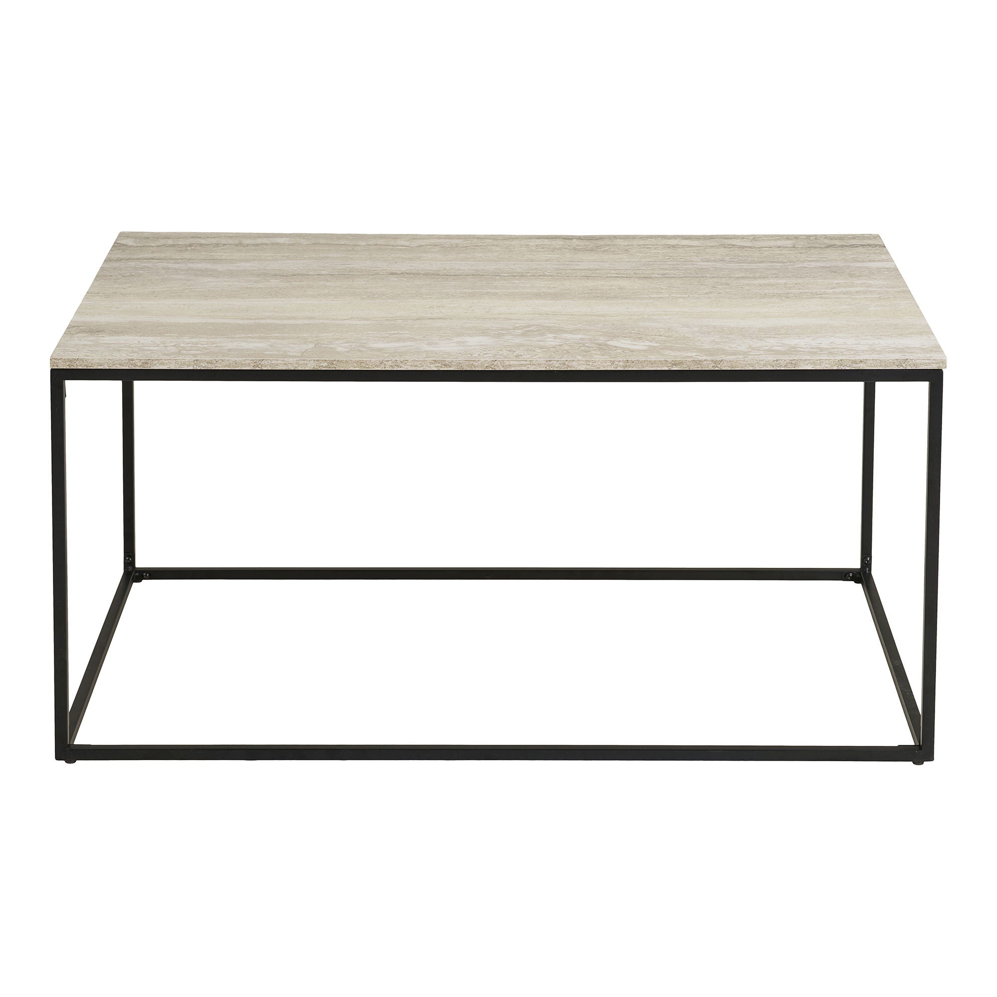 Mesa de café Vita - mesa de café, visual de travertino, quadro preto 90x60x45 cm
