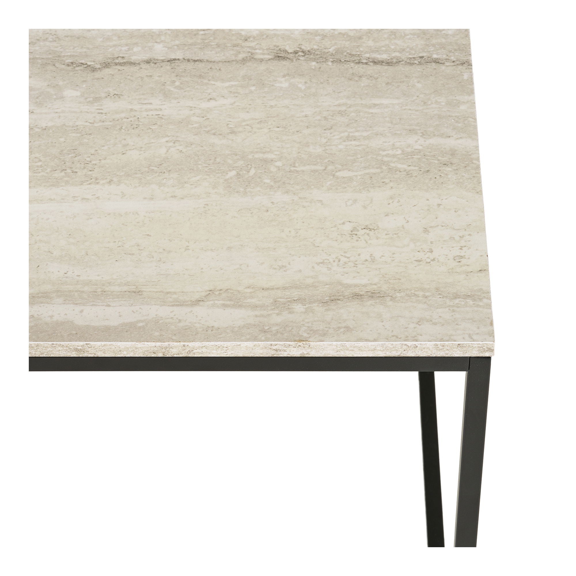 Mesa de café Vita - mesa de café, visual de travertino, quadro preto 90x60x45 cm