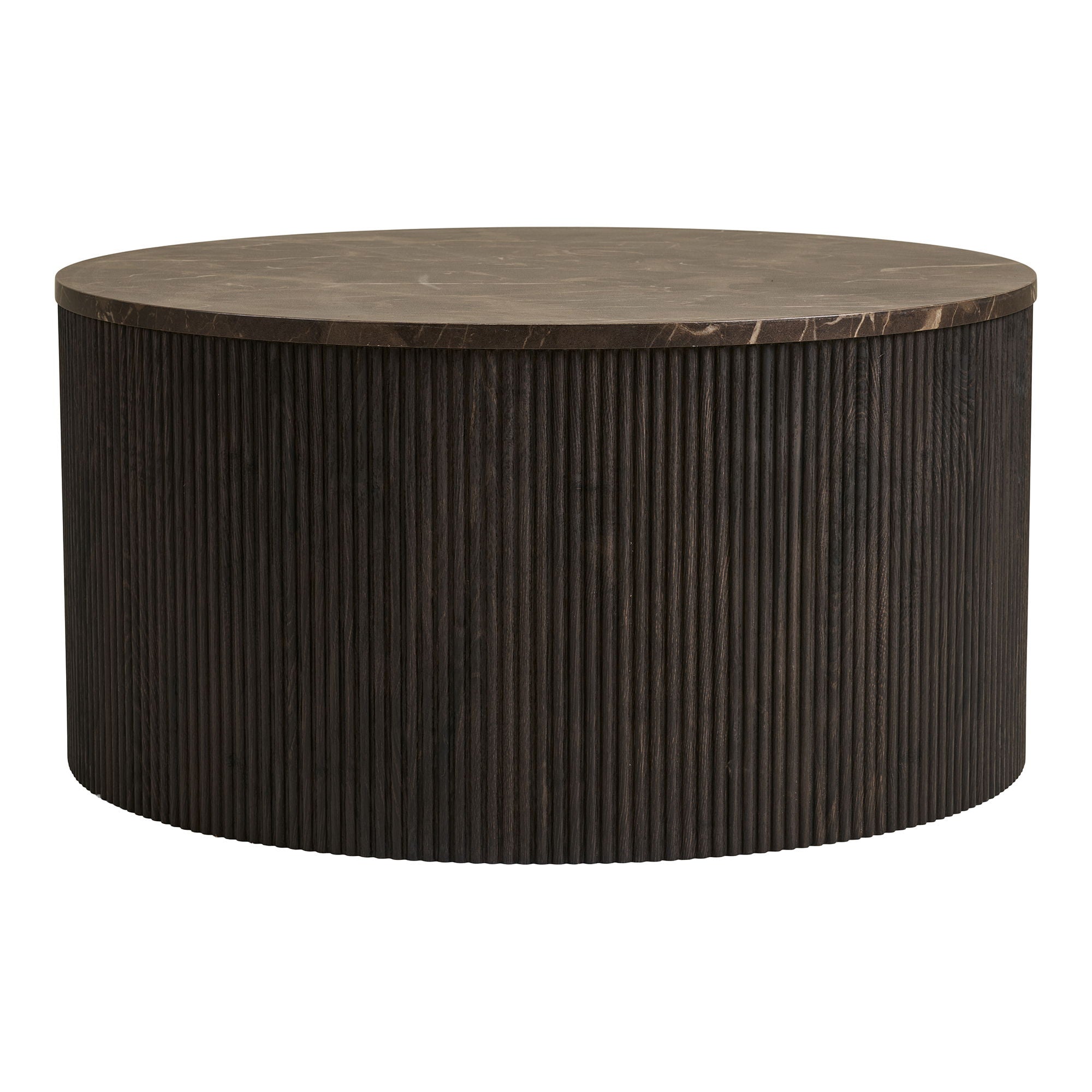 Mesa de café rota - mesa de café, aparência de mármore, marrom escuro Ø80x40 cm