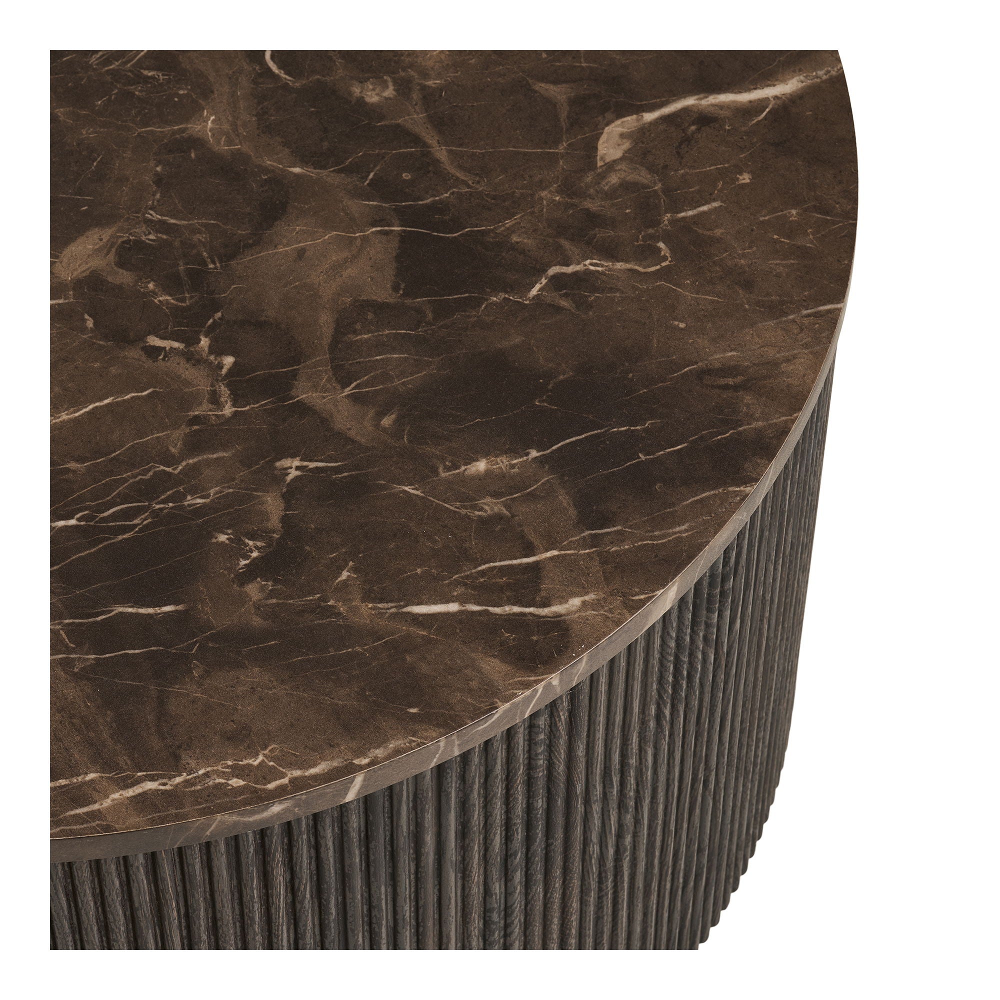 Mesa de café rota - mesa de café, aparência de mármore, marrom escuro Ø80x40 cm