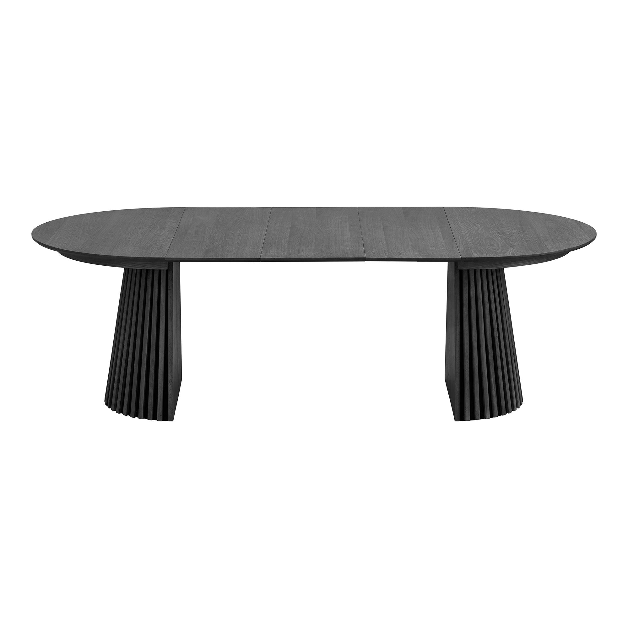 Mesa de jantar de Osaka - Mesa de jantar, finos de carvalho, preto, incl. Três placas suplementares Ø120x120-160-200-240x75 cm