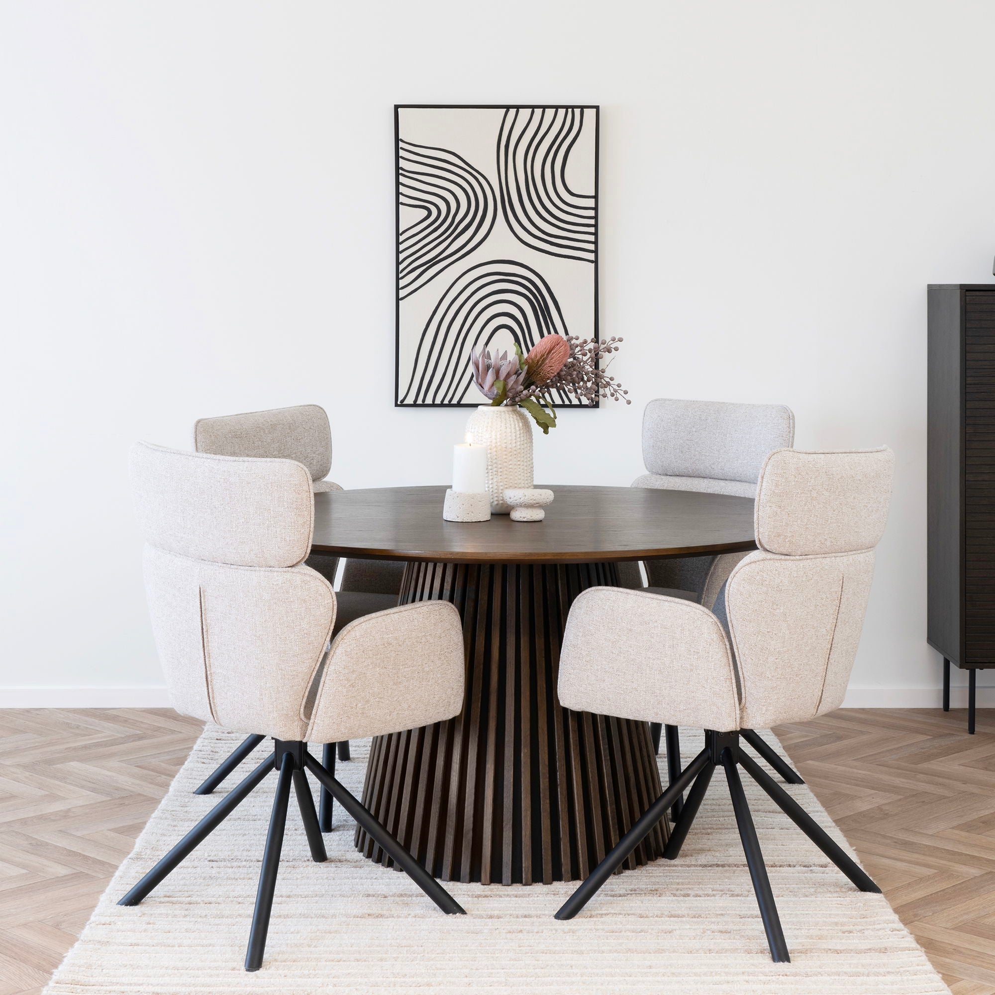 Mesa de jantar Osaka - mesa de jantar, Egefins, Ø140x75 cm defumado
