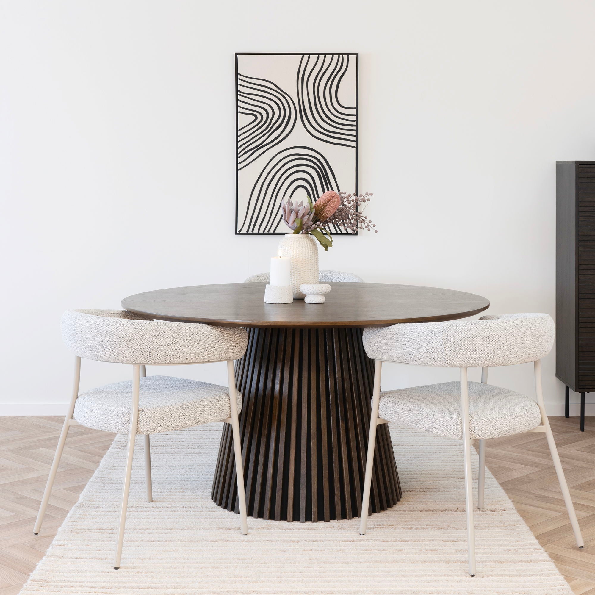 Mesa de jantar Osaka - mesa de jantar, Egefins, Ø140x75 cm defumado