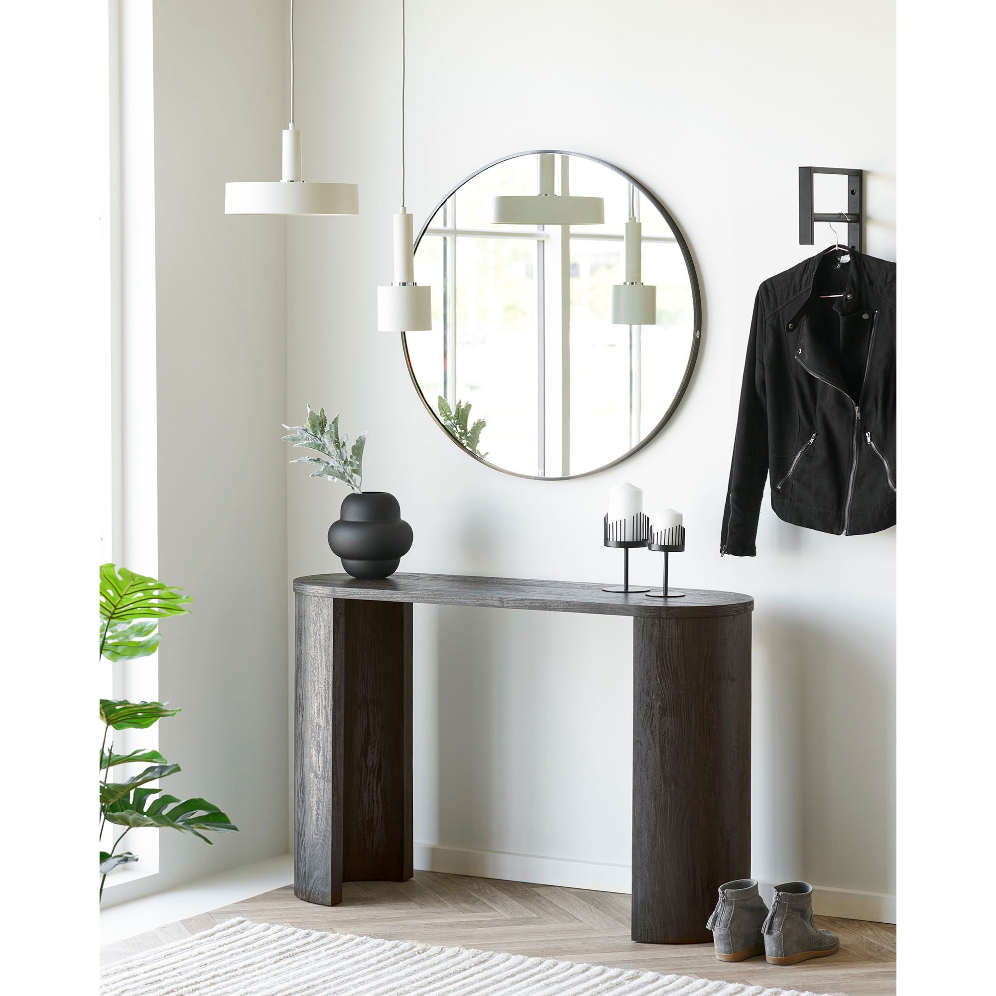 Tabela de console Bibione - Tabela de console, marrom escuro 38x114x75 cm