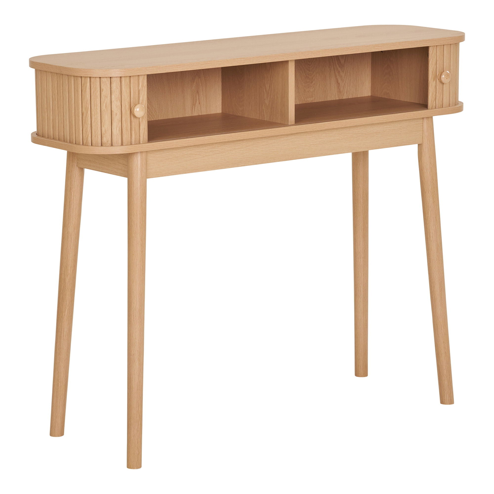 Mesa consola, 2 portas, natural<br>100x30x80 cm