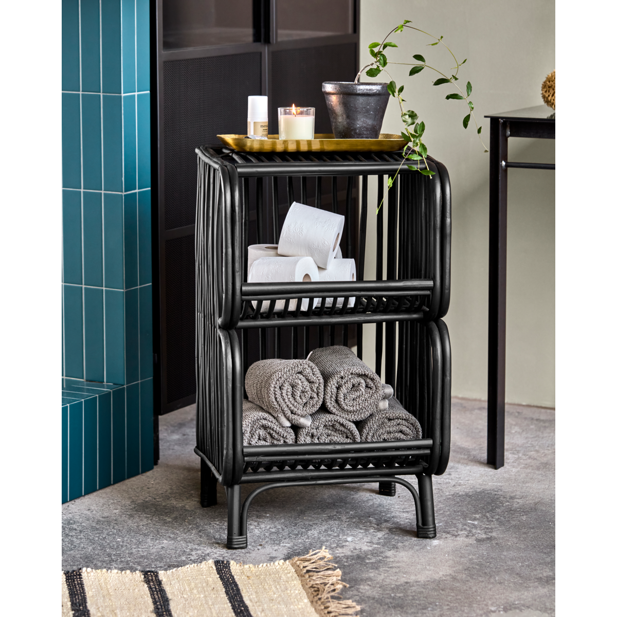 Mesa lateral, hdshelf, preto