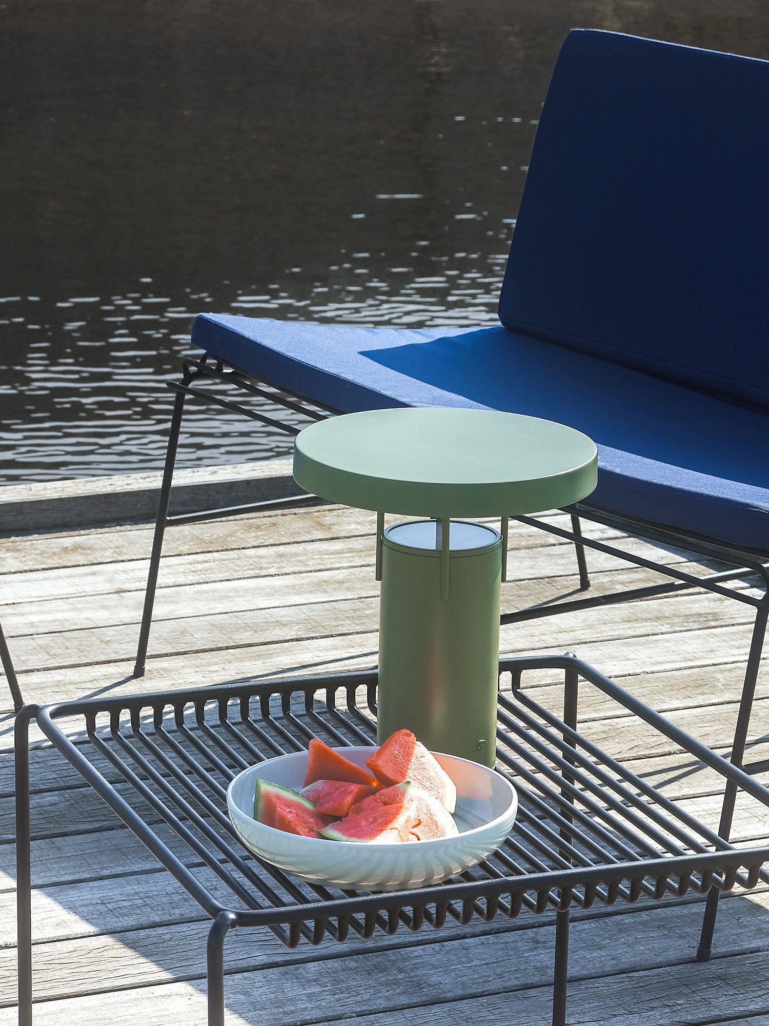 Travesseiro de cordas hübsch duplo azul escuro